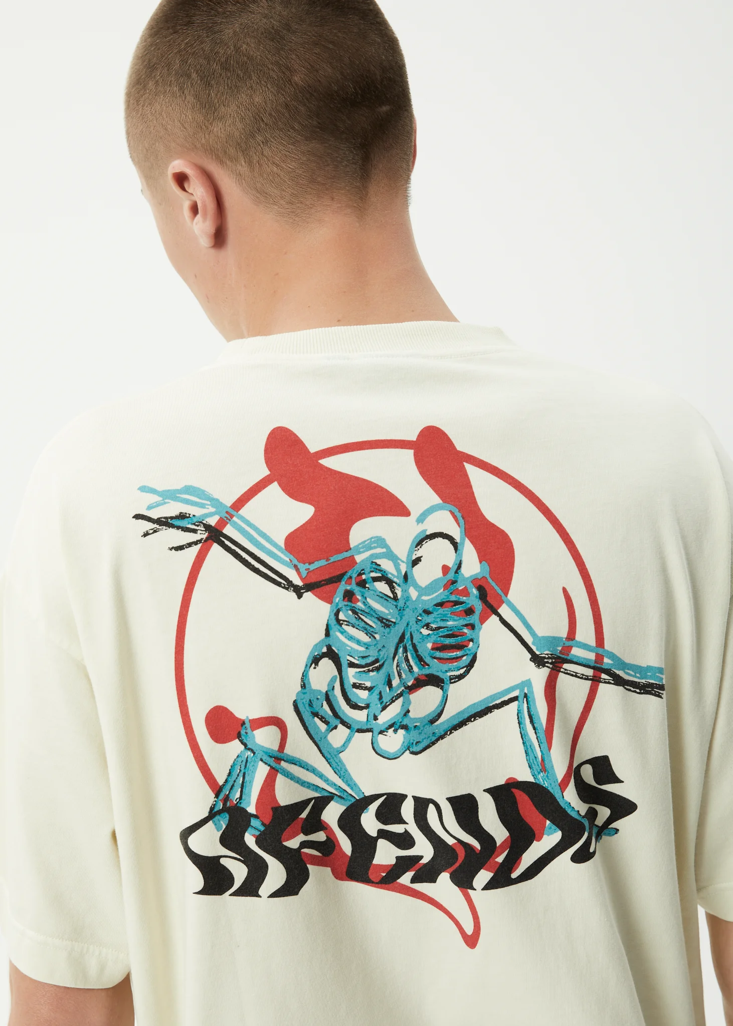 AFENDS Mens Smiling Assassin - Boxy Tee - Limestone - Image 8