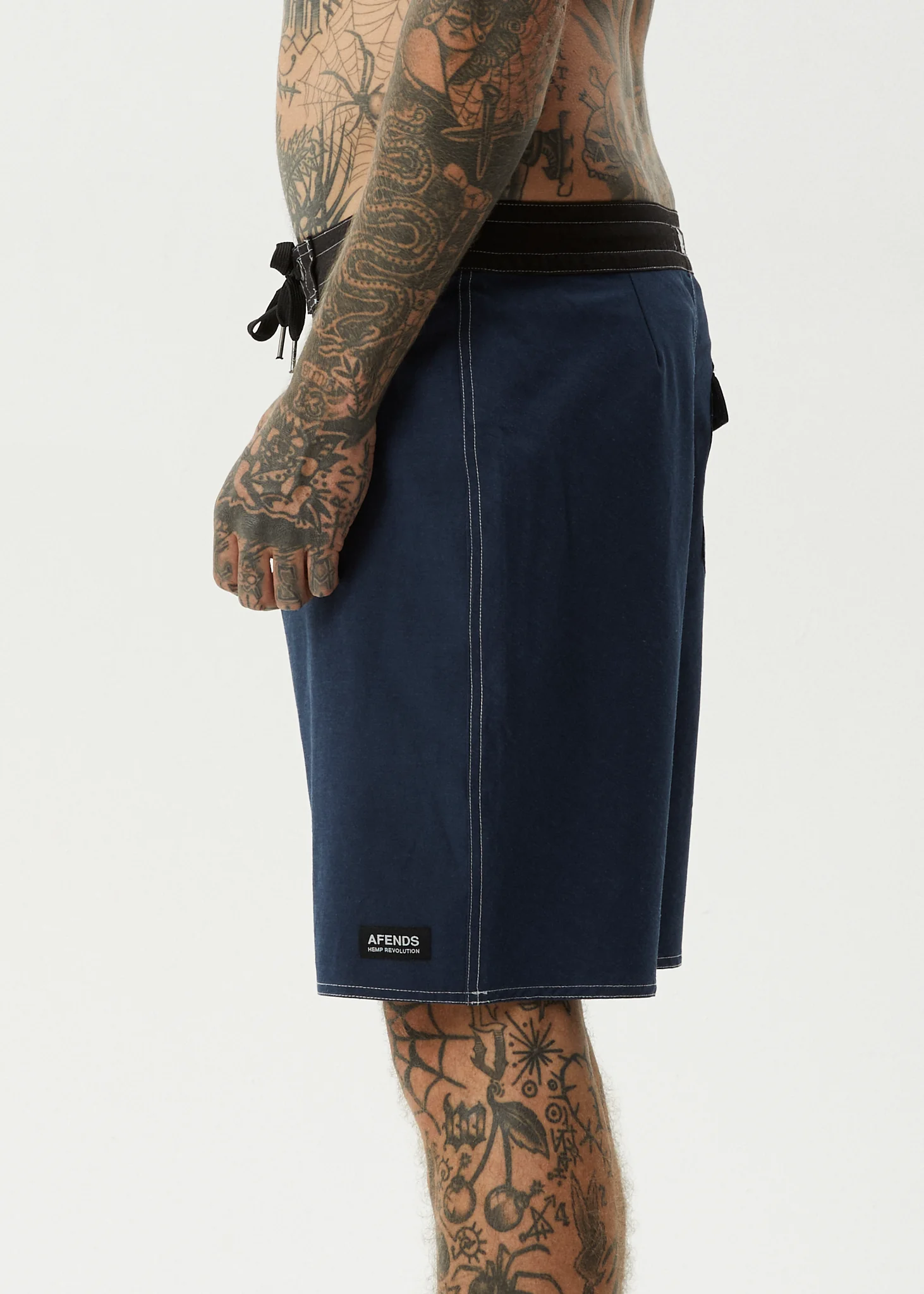 AFENDS Mens Surf Related - Fixed Waist Boardshort 20" - Navy - Image 4