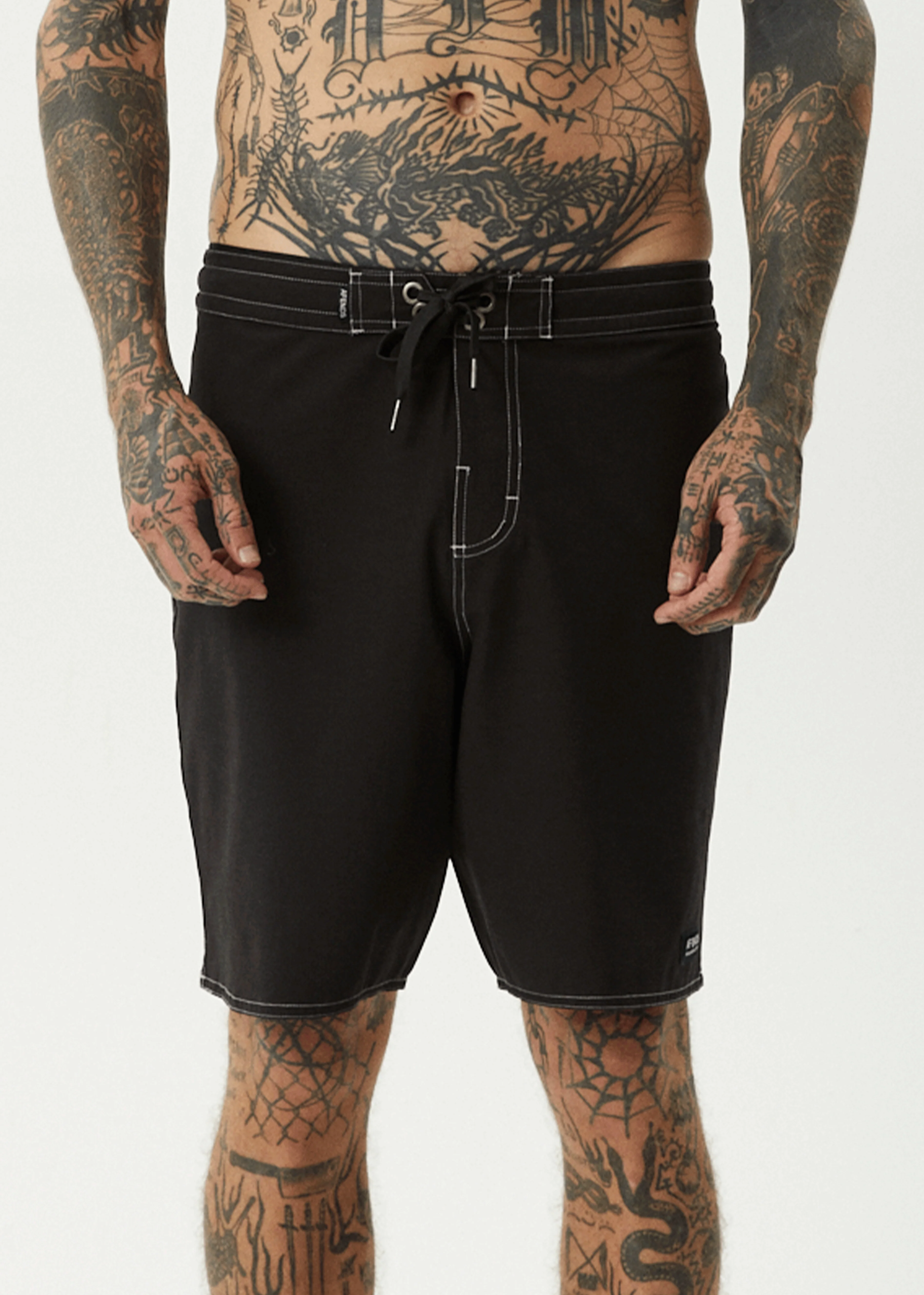 AFENDS Mens Surf Related - Fixed Waist Boardshort 20" - Black - Image 2