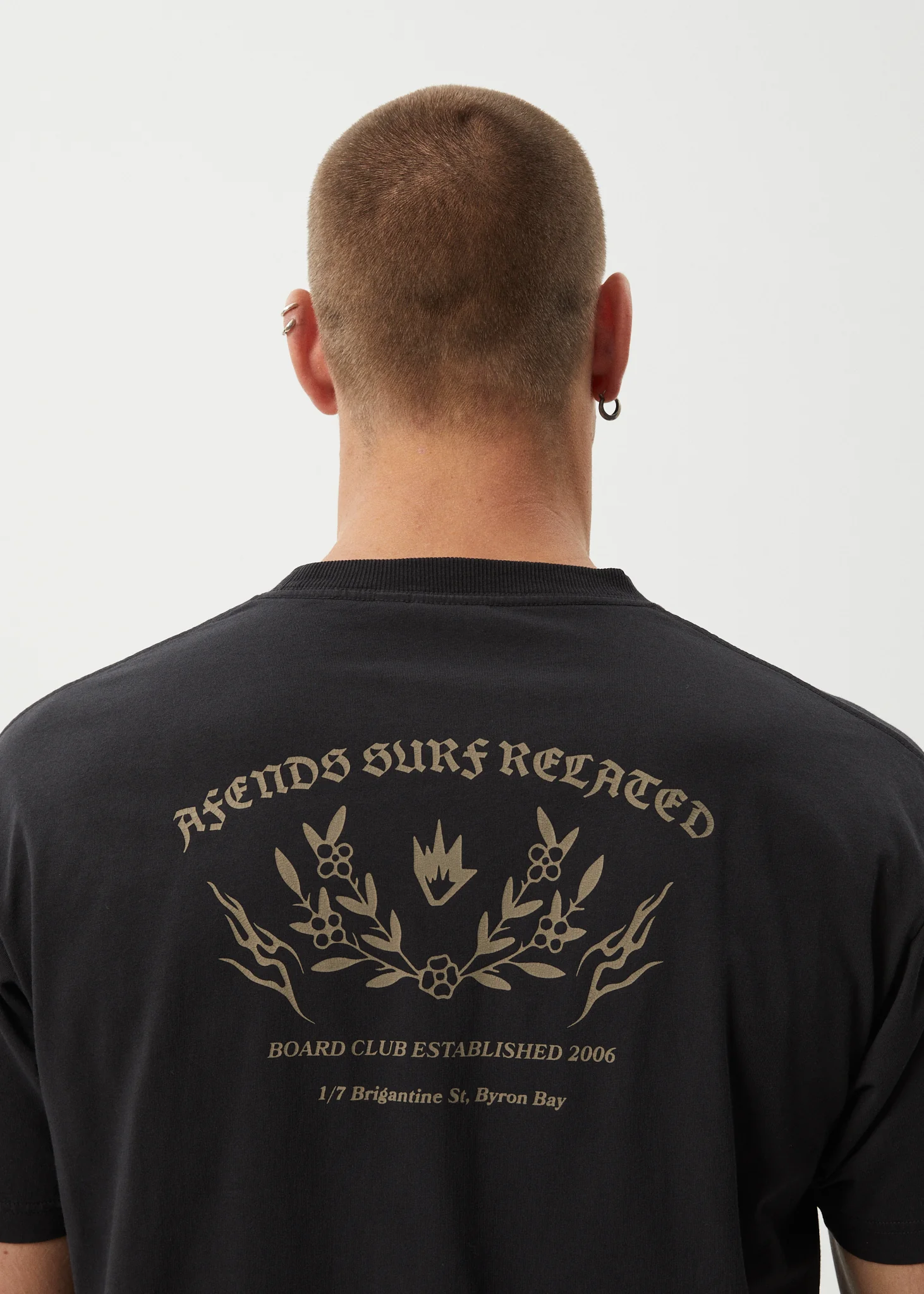 AFENDS Mens Surf Related - Boxy Tee - Stone Black - Image 6