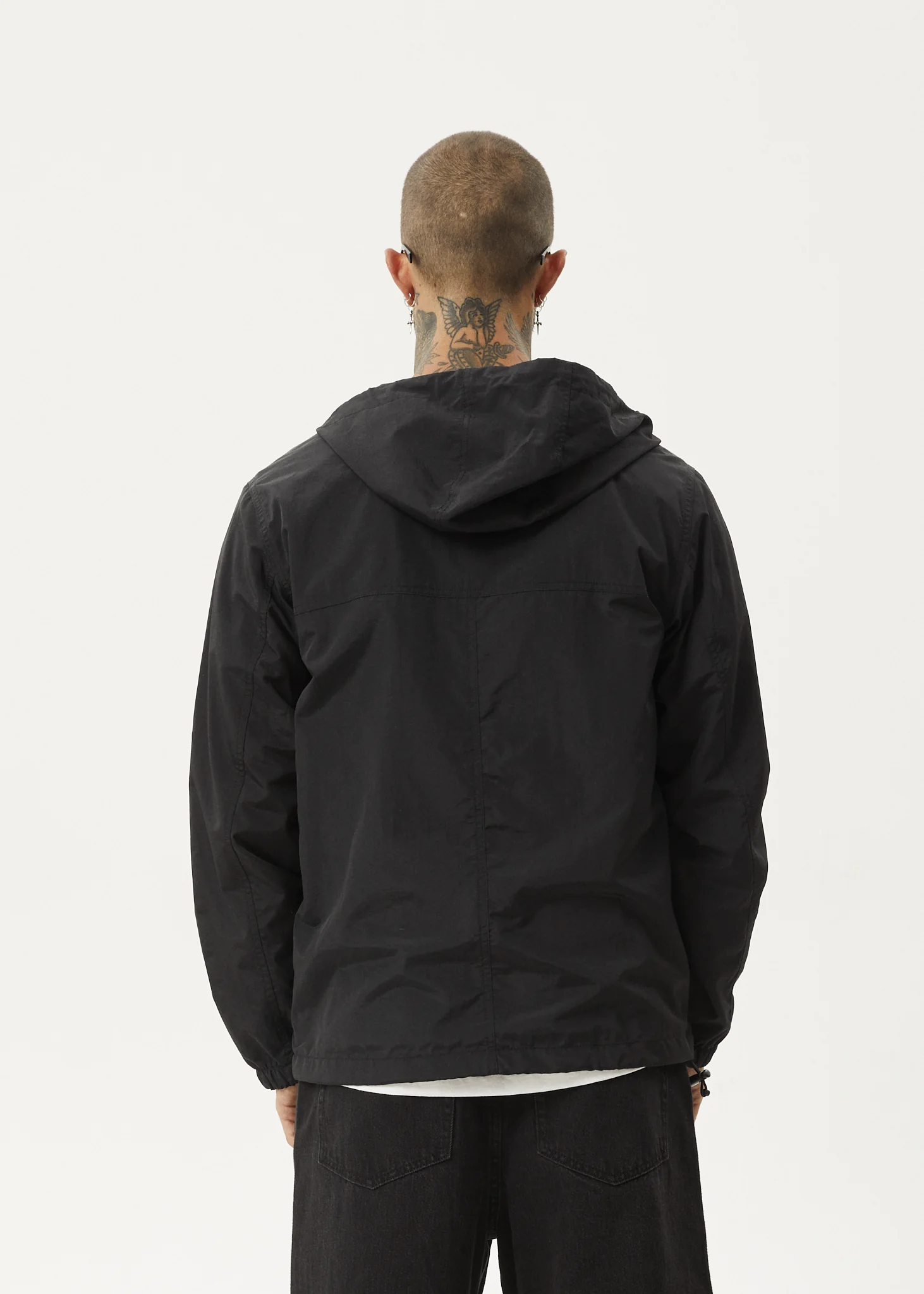 AFENDS Mens System - Water Resistant Spray Anorak Jacket - Black - Image 5
