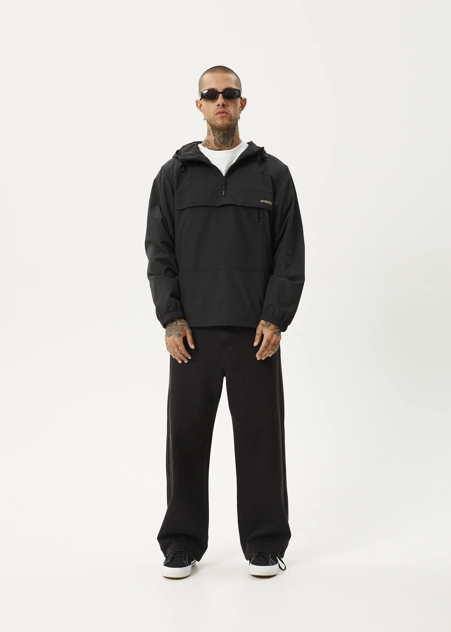 AFENDS Mens System - Water Resistant Spray Anorak Jacket - Black - Image 6