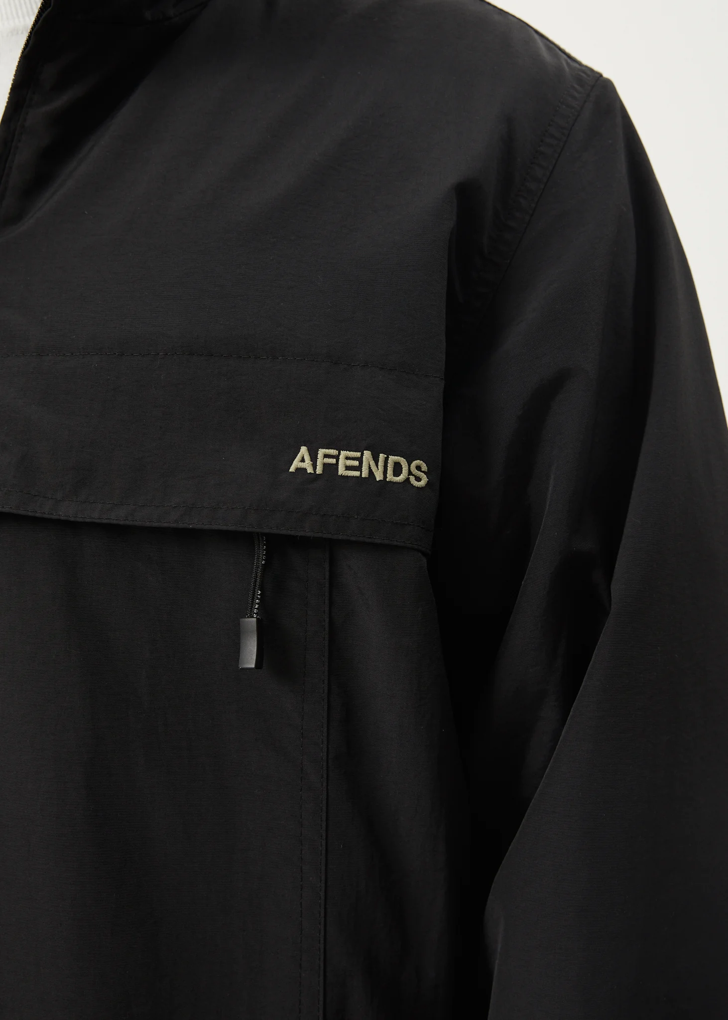 AFENDS Mens System - Water Resistant Spray Anorak Jacket - Black - Image 7