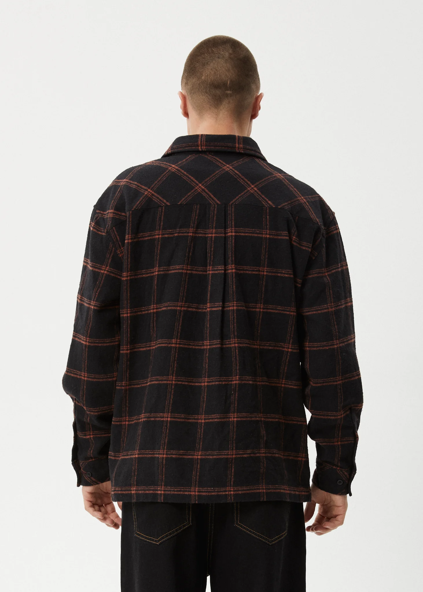 AFENDS Mens Terror - Flannel Shirt - Black Check - Image 5