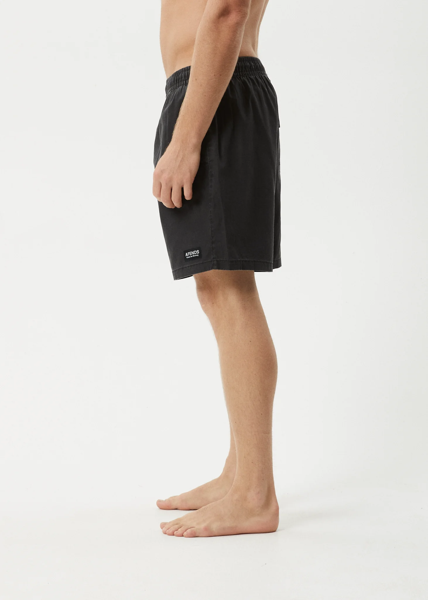 AFENDS Mens The Dopamine - Swim Short 18" - Black Acid Wash - Image 4