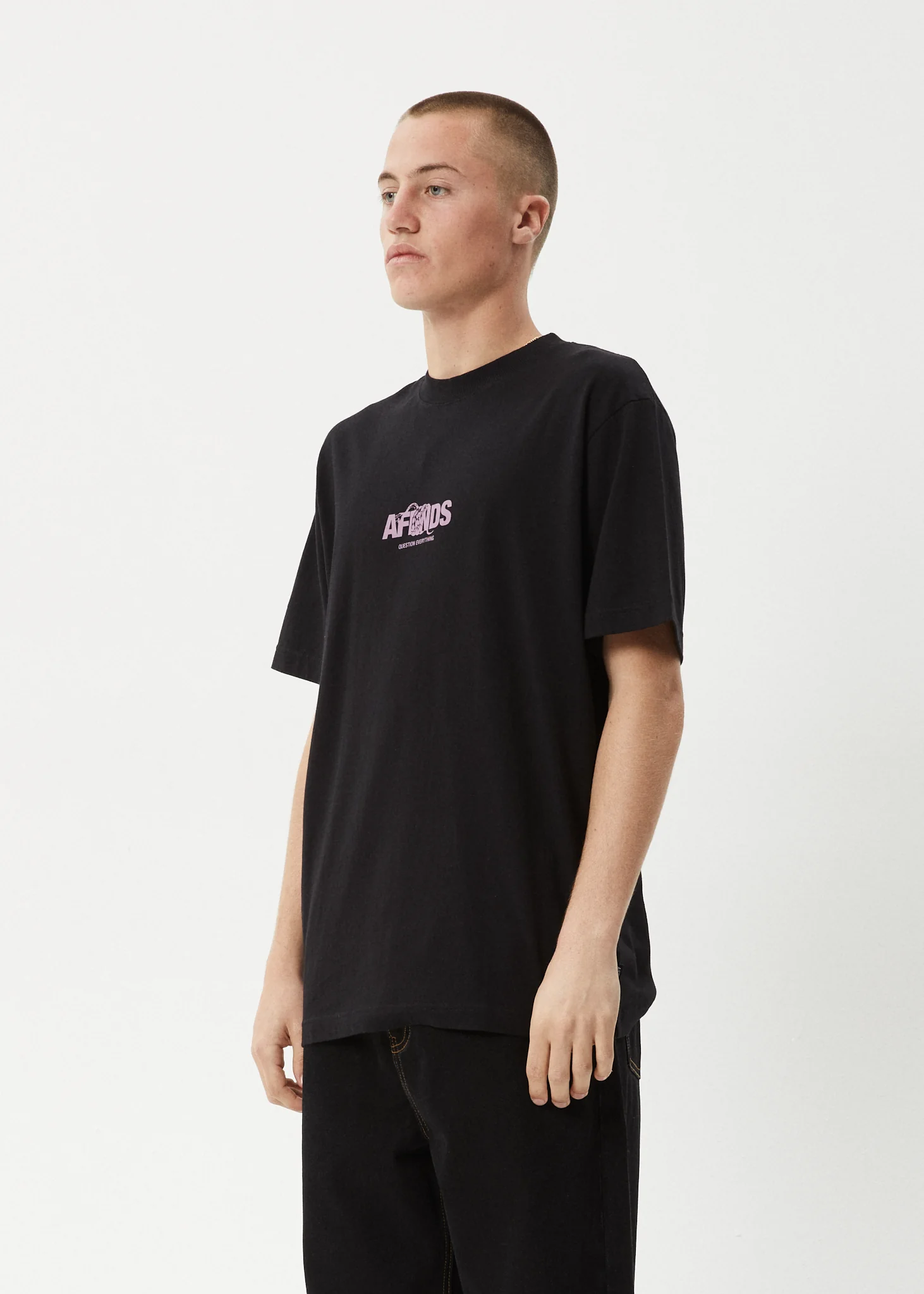 AFENDS Mens Tread - Retro Tee - Black - Image 3