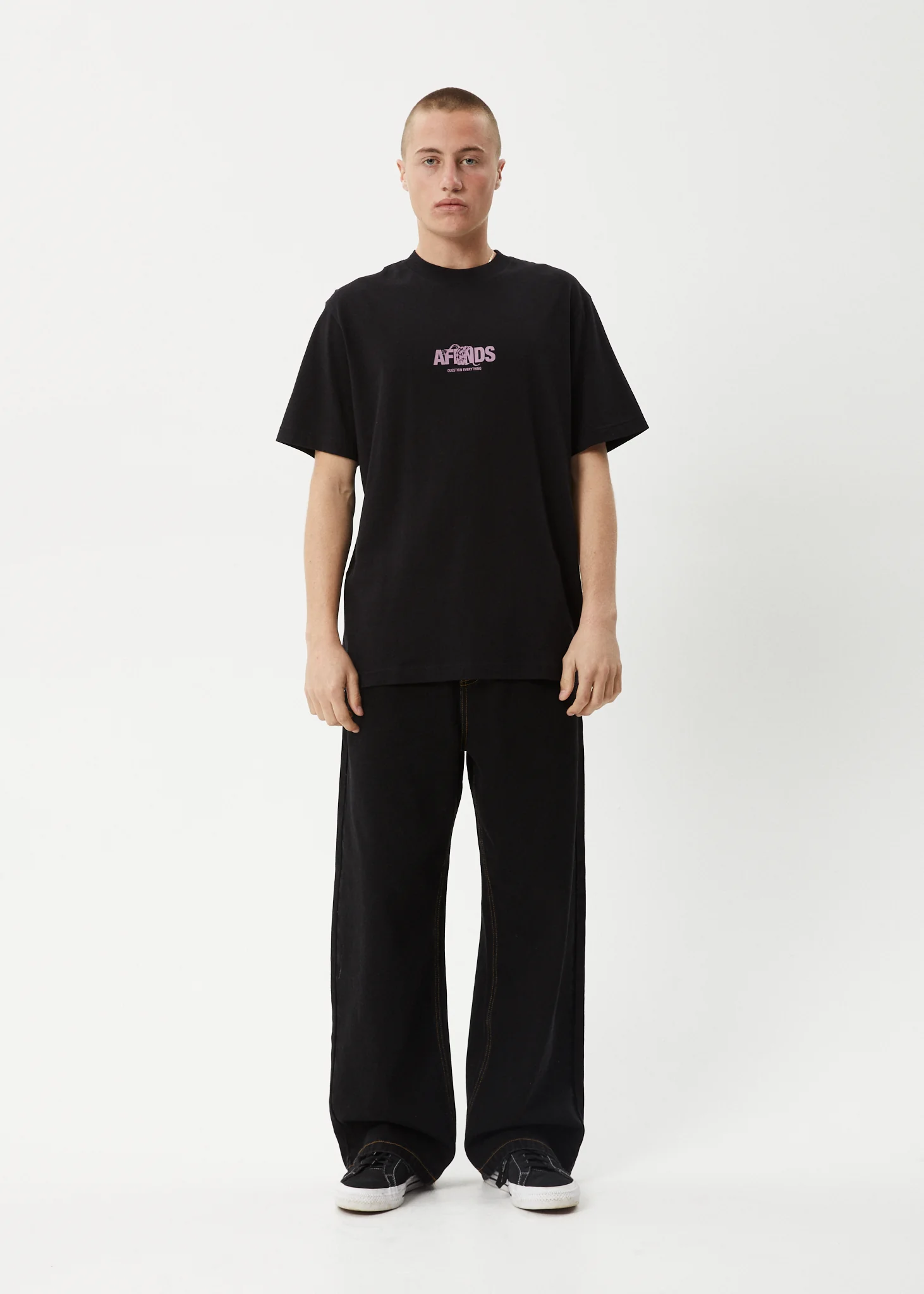 AFENDS Mens Tread - Retro Tee - Black - Image 8