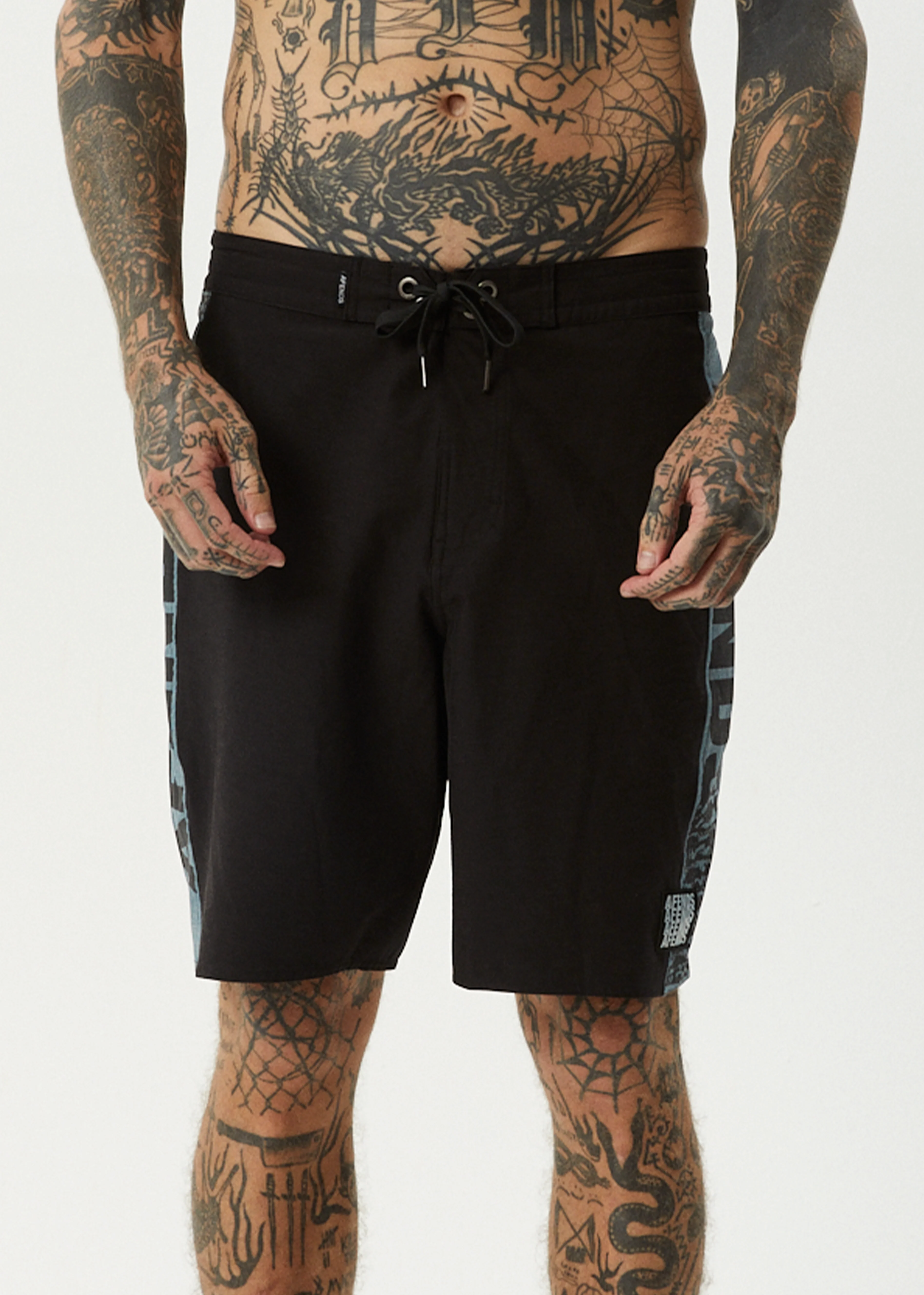 AFENDS Mens Tread - Surf Related Boardshort 20" - Black - Image 3