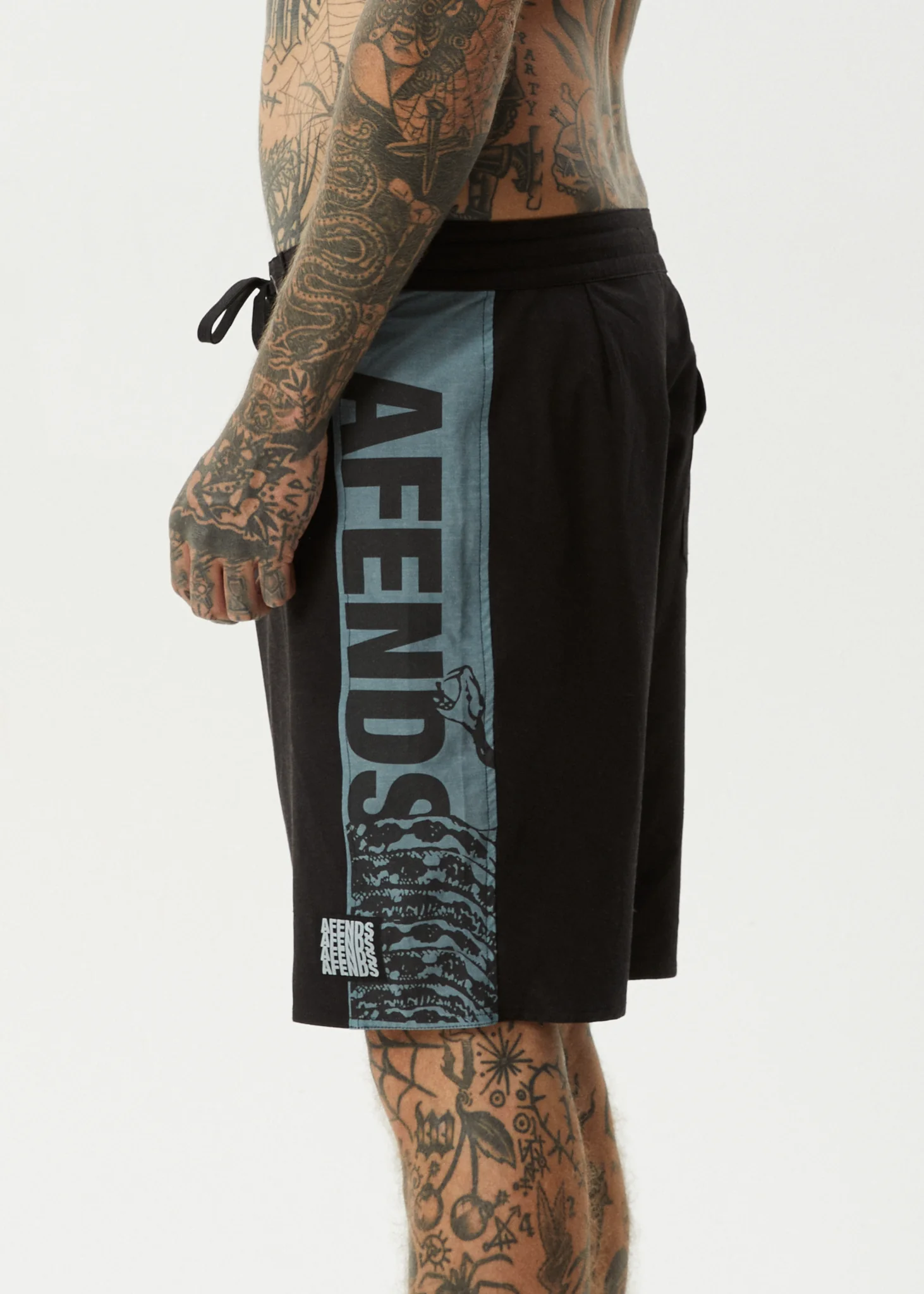 AFENDS Mens Tread - Surf Related Boardshort 20" - Black - Image 5