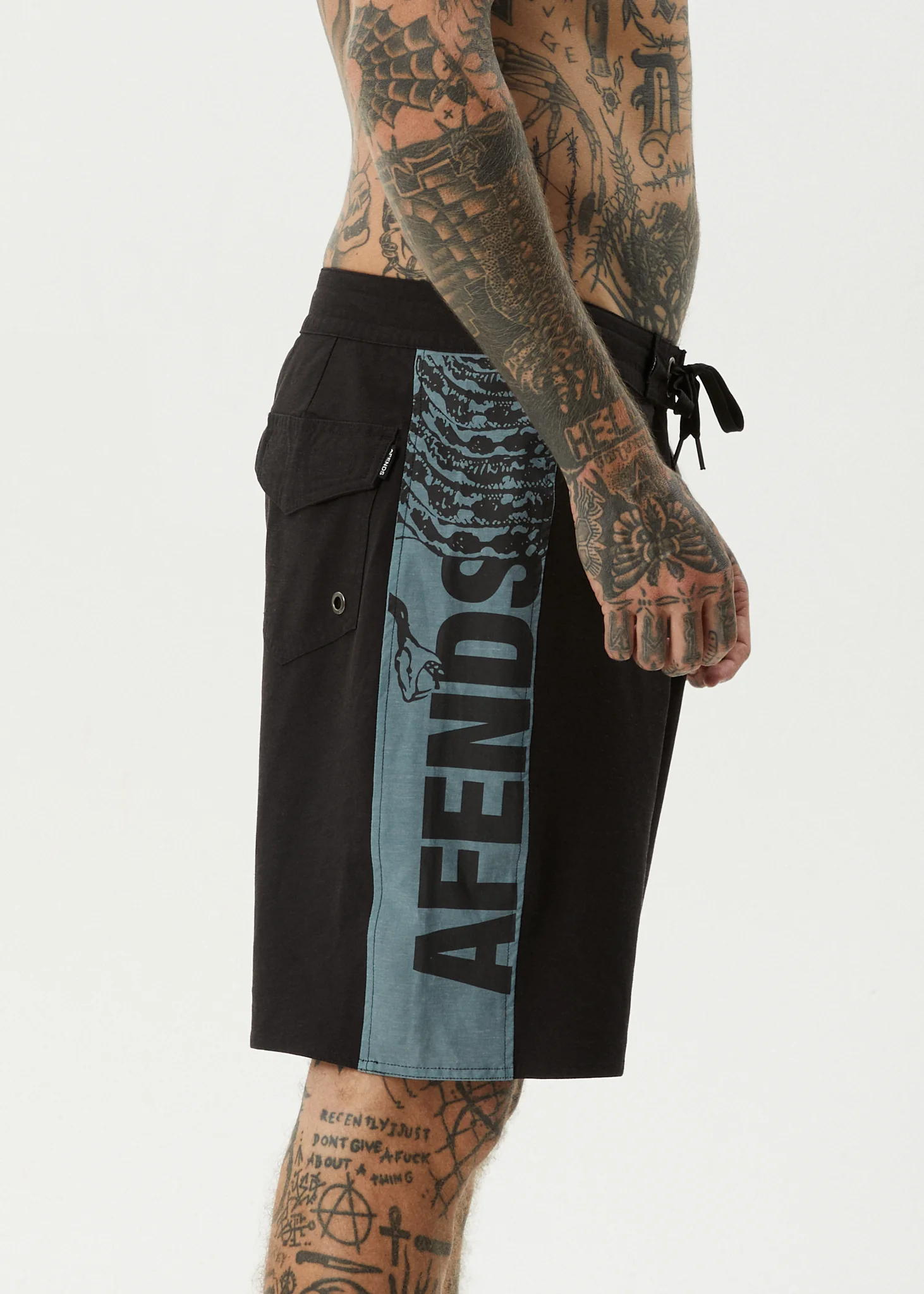 AFENDS Mens Tread - Surf Related Boardshort 20" - Black - Image 8