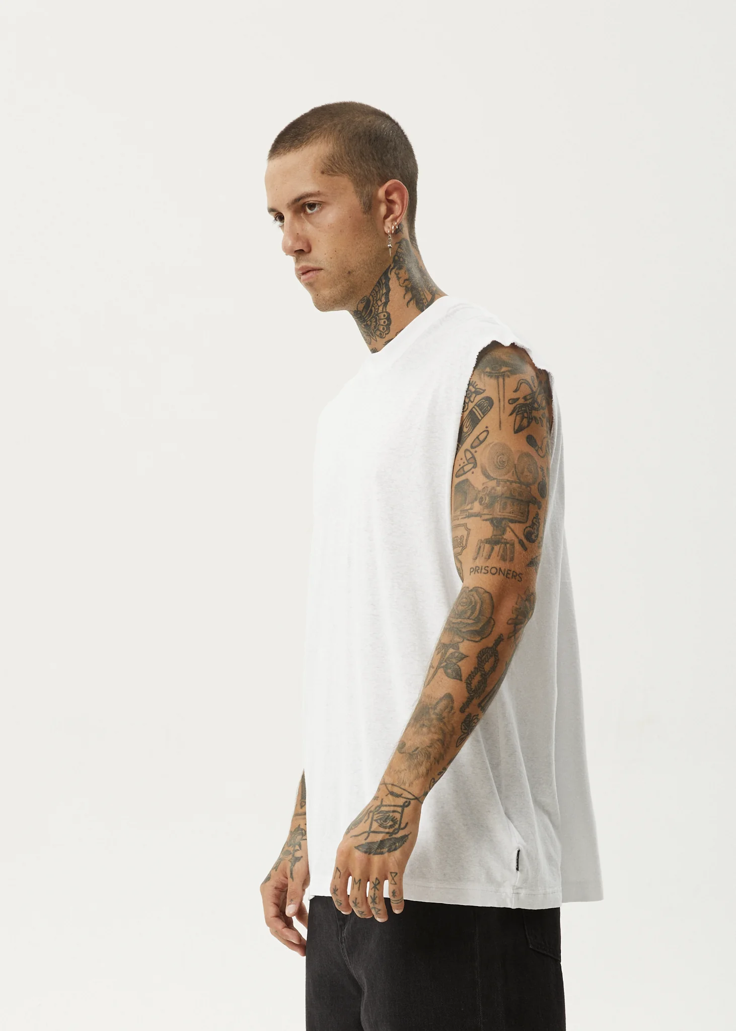 AFENDS Mens Vacation - Sleeveless Tee - White - Image 3