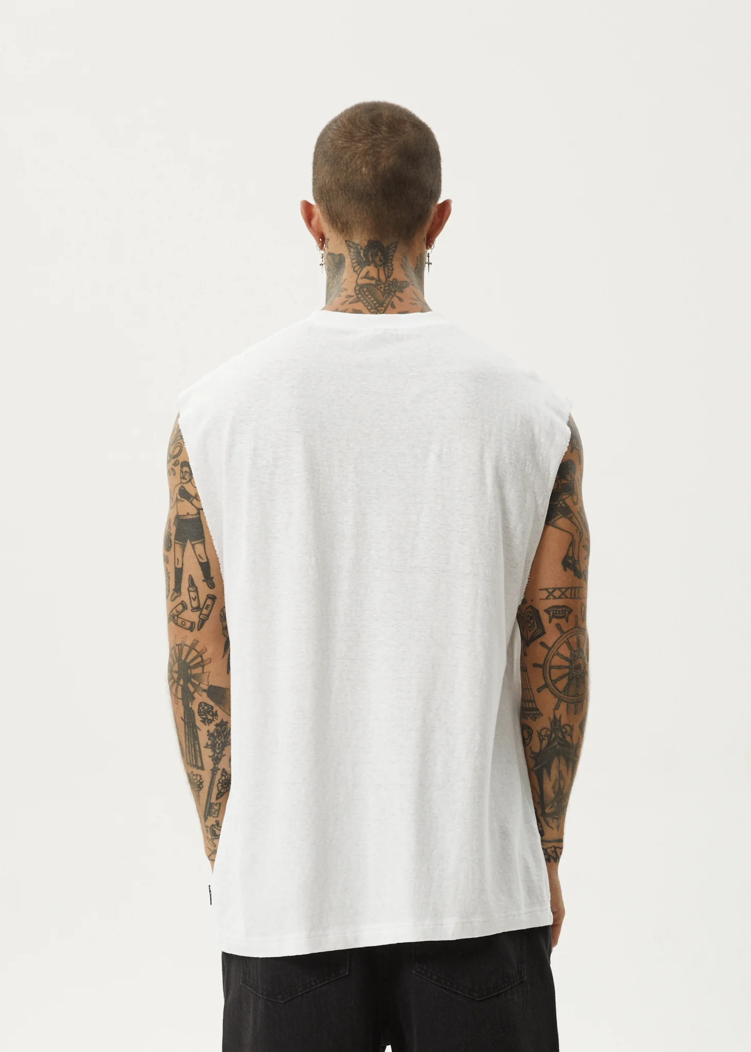 AFENDS Mens Vacation - Sleeveless Tee - White - Image 5