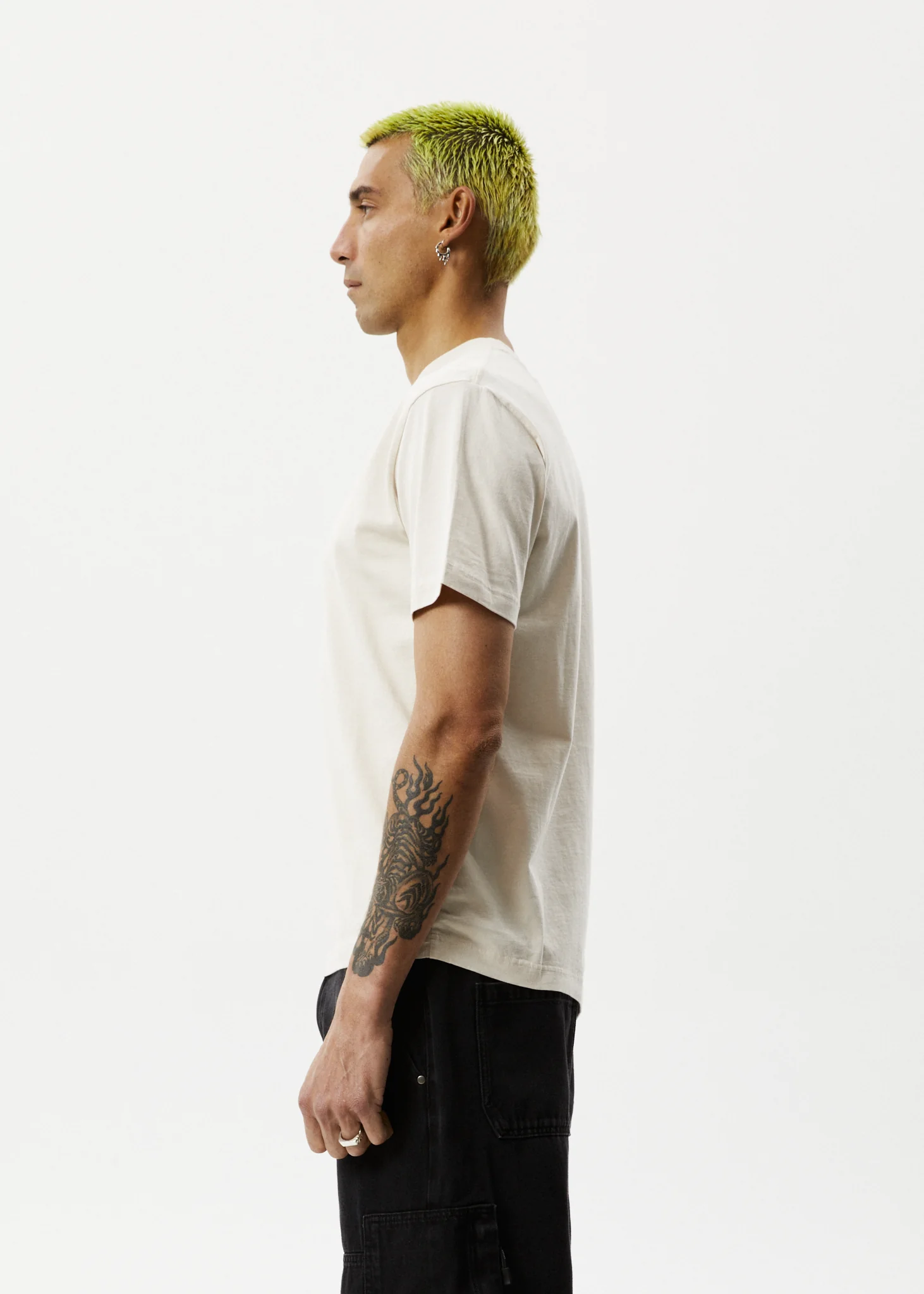 AFENDS Mens Vinyl - Retro Tee - Moonbeam - Image 4