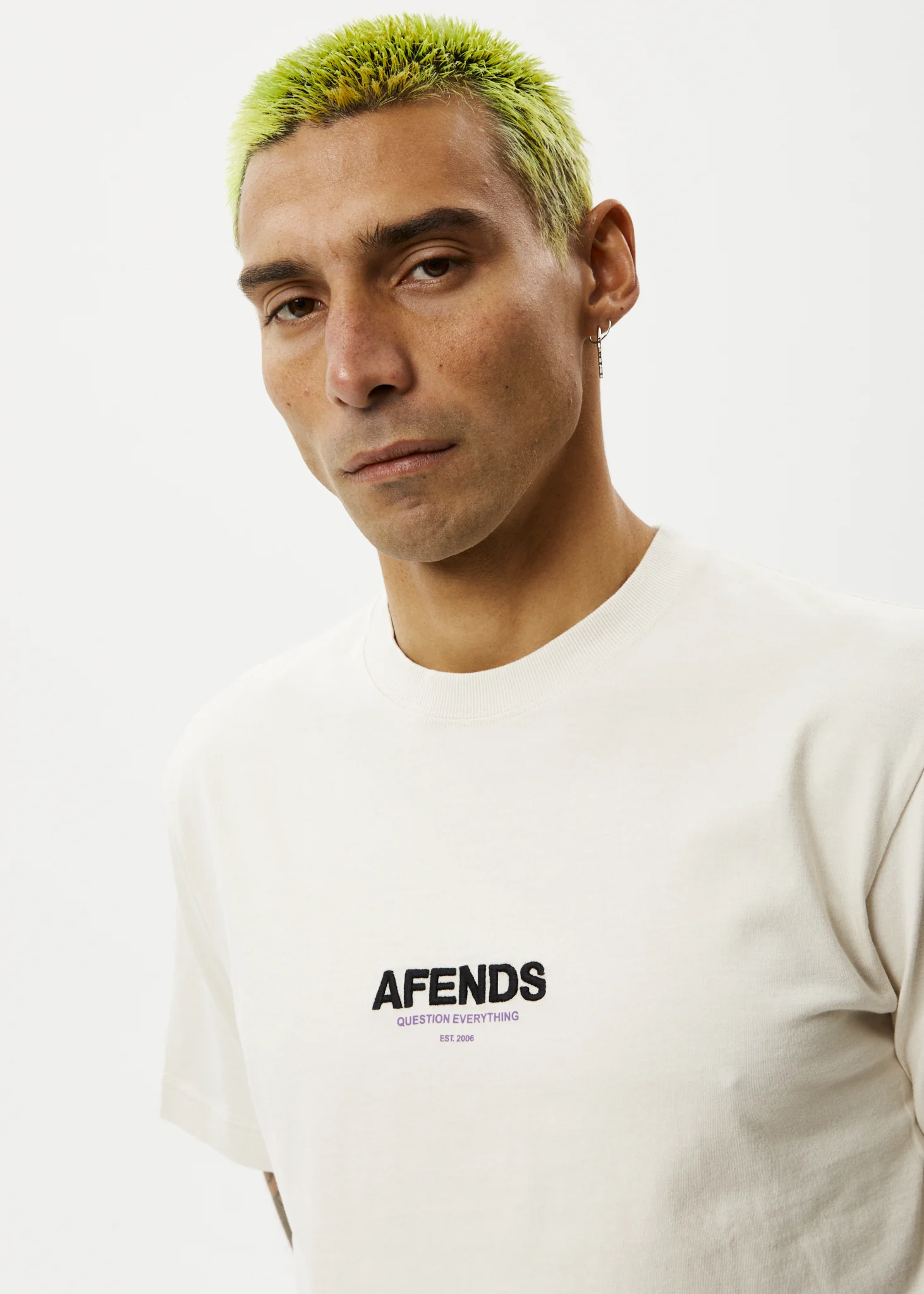 AFENDS Mens Vinyl - Retro Tee - Moonbeam - Image 6