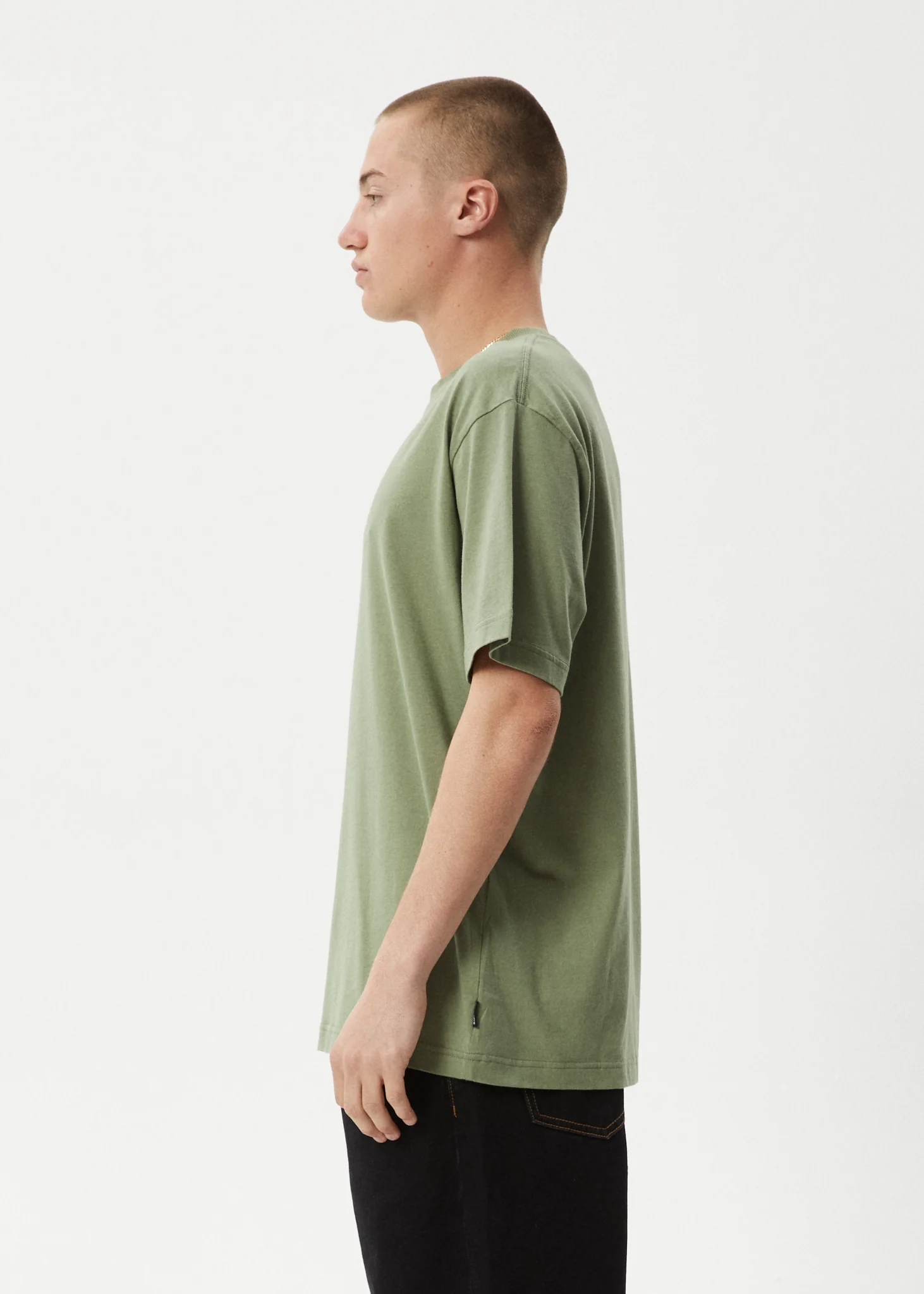 AFENDS Mens Vinyl - Retro Tee - Oil Green - Image 4
