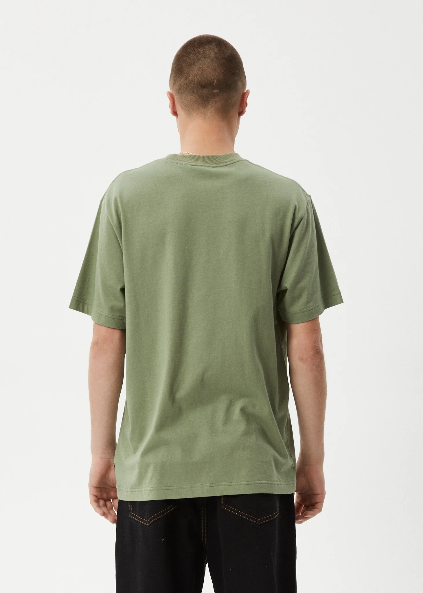 AFENDS Mens Vinyl - Retro Tee - Oil Green - Image 5