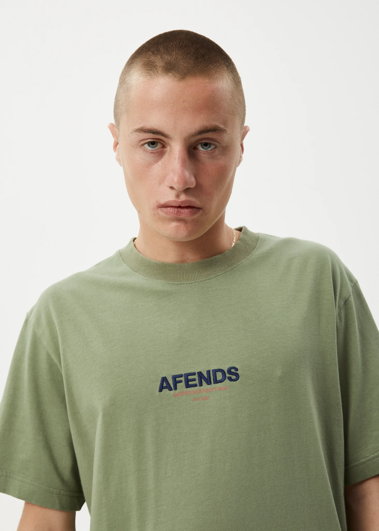 AFENDS Mens Vinyl - Retro Tee - Oil Green - Image 6