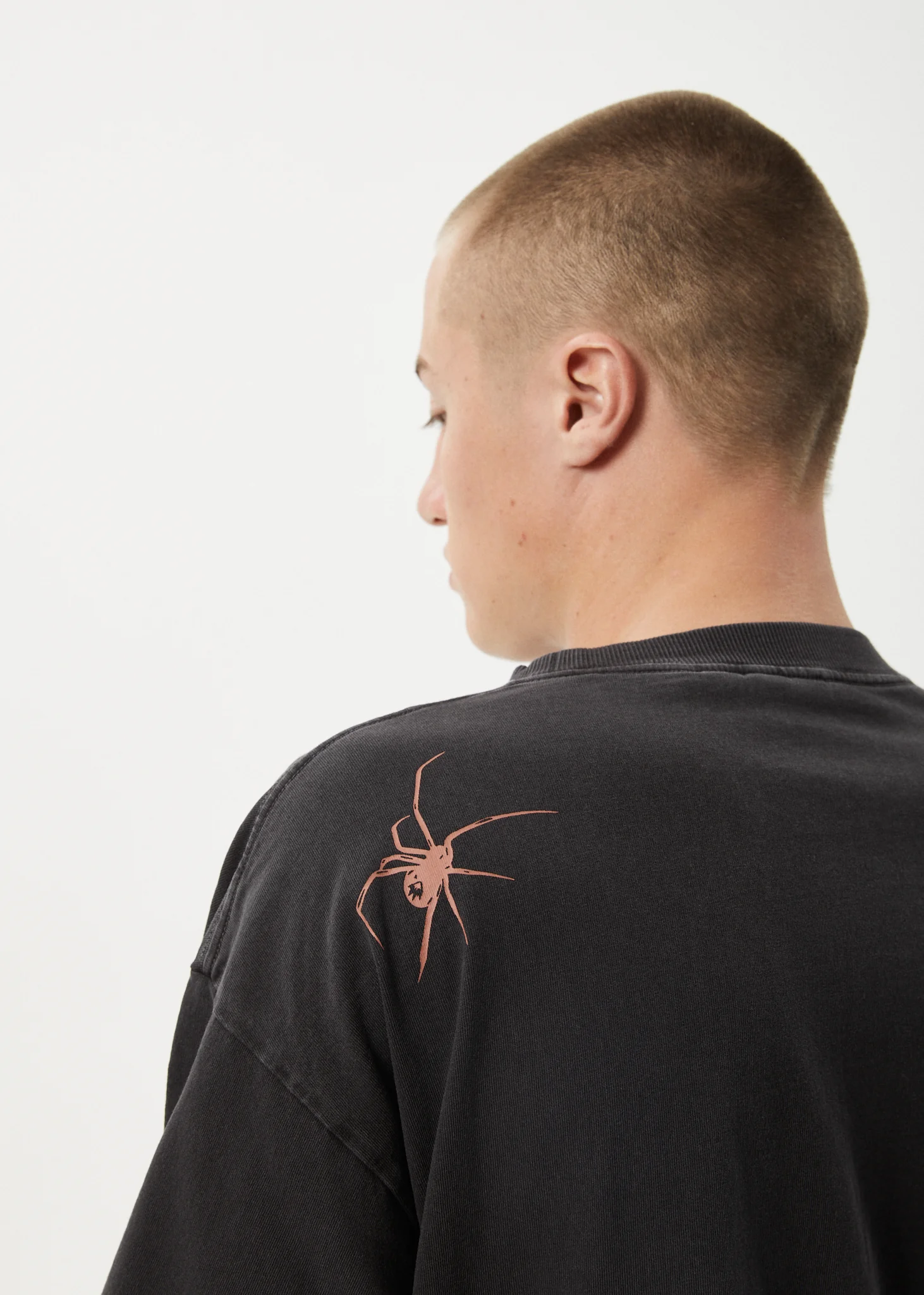 AFENDS Mens Webhead - Boxy Tee - Stone Black - Image 9