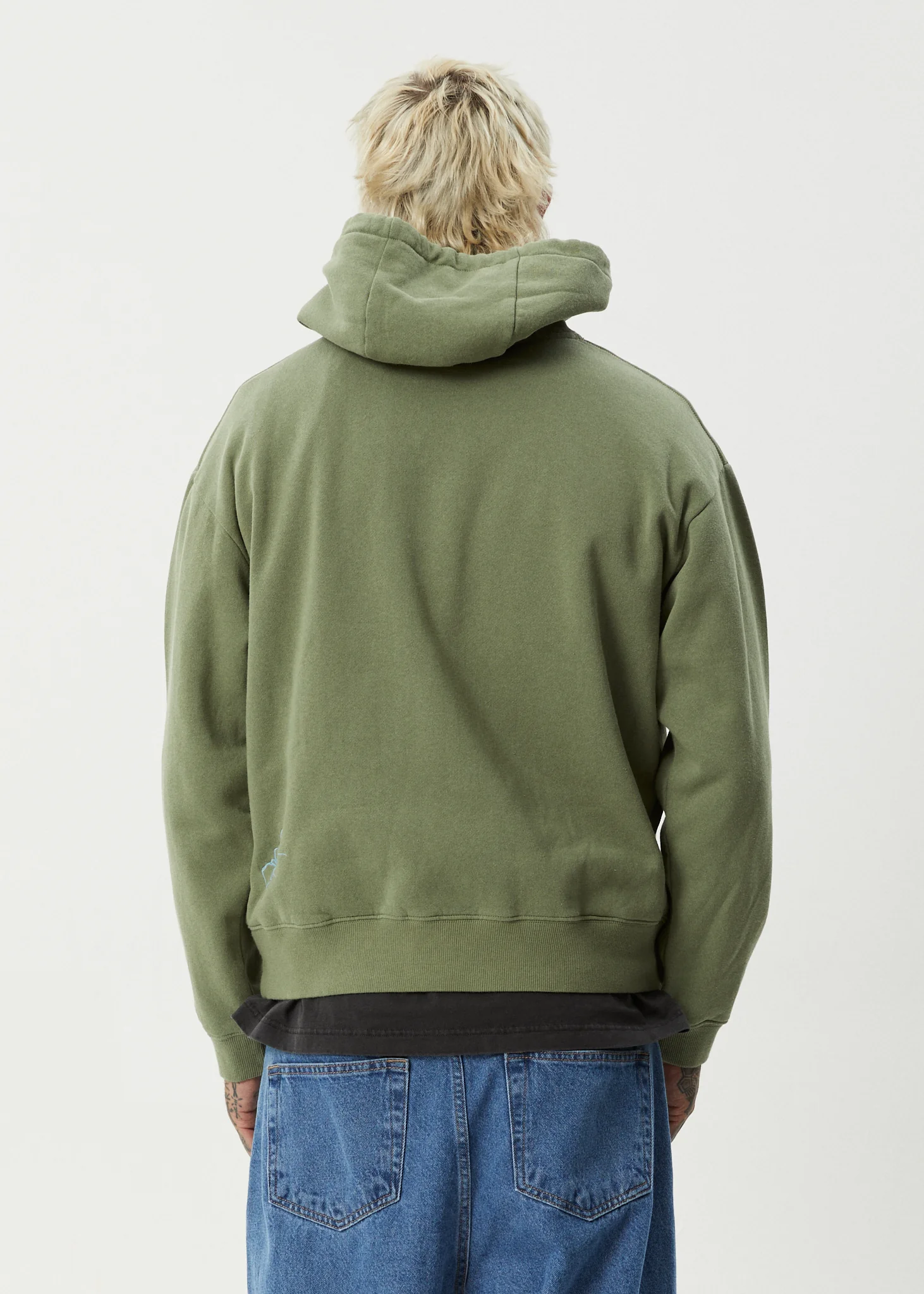 AFENDS Mens Webhead - Hoodie - Oil Green - Image 5