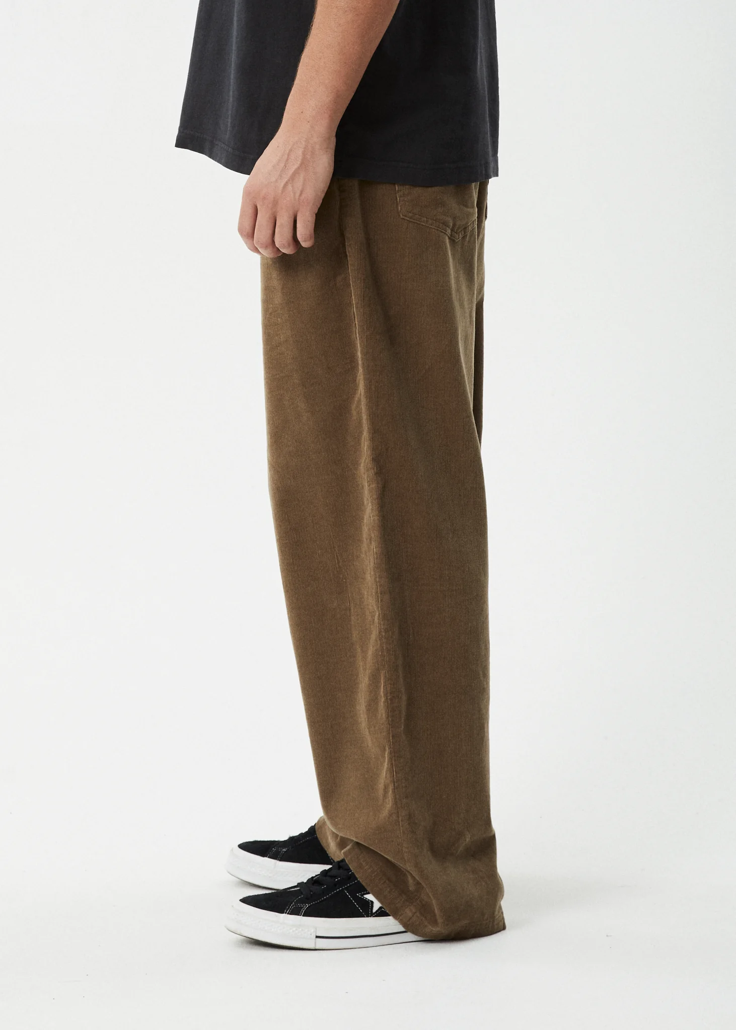AFENDS Mens Welcome Back - Corduroy Baggy Pant - Fossil - Image 5