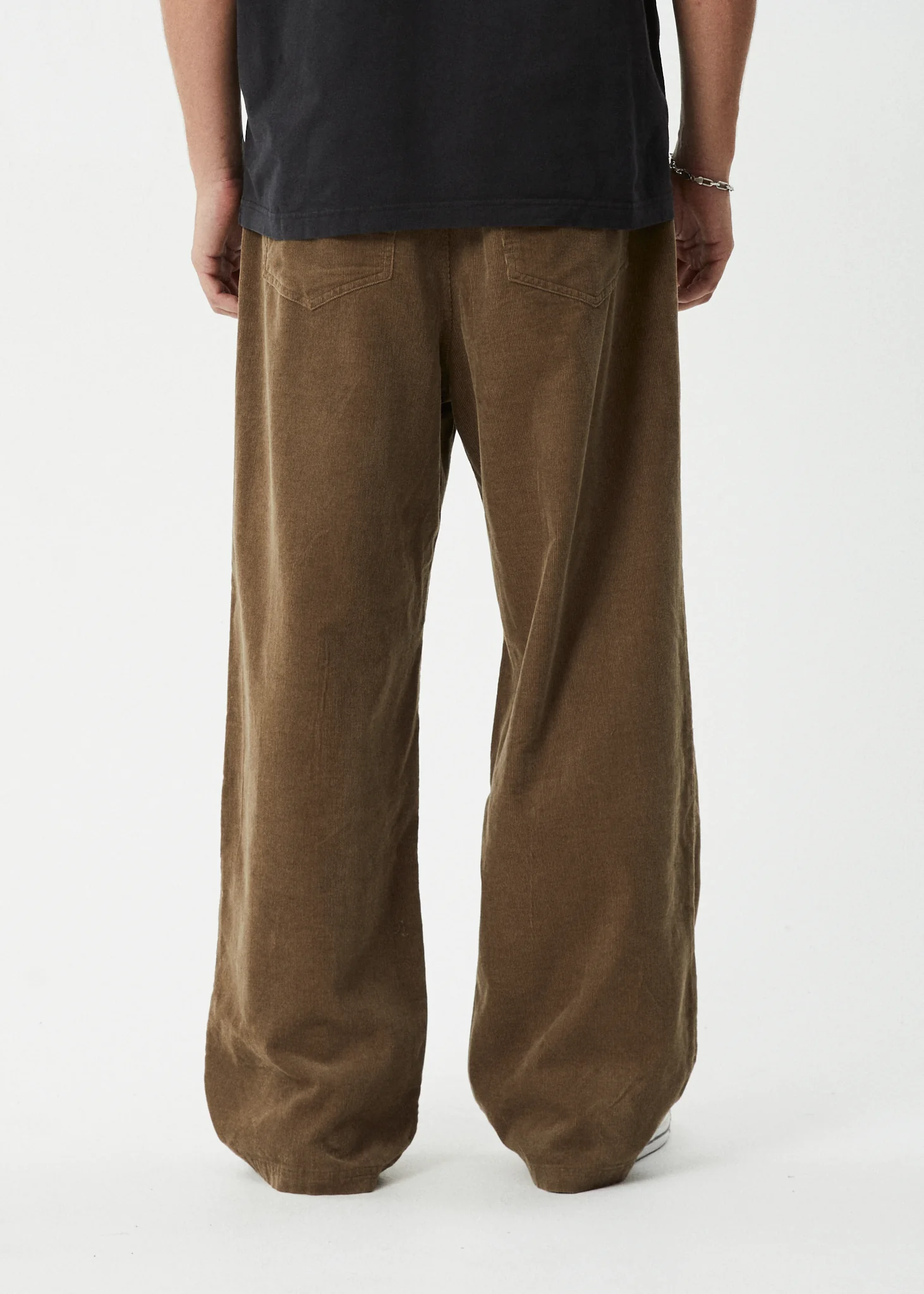 AFENDS Mens Welcome Back - Corduroy Baggy Pant - Fossil - Image 6