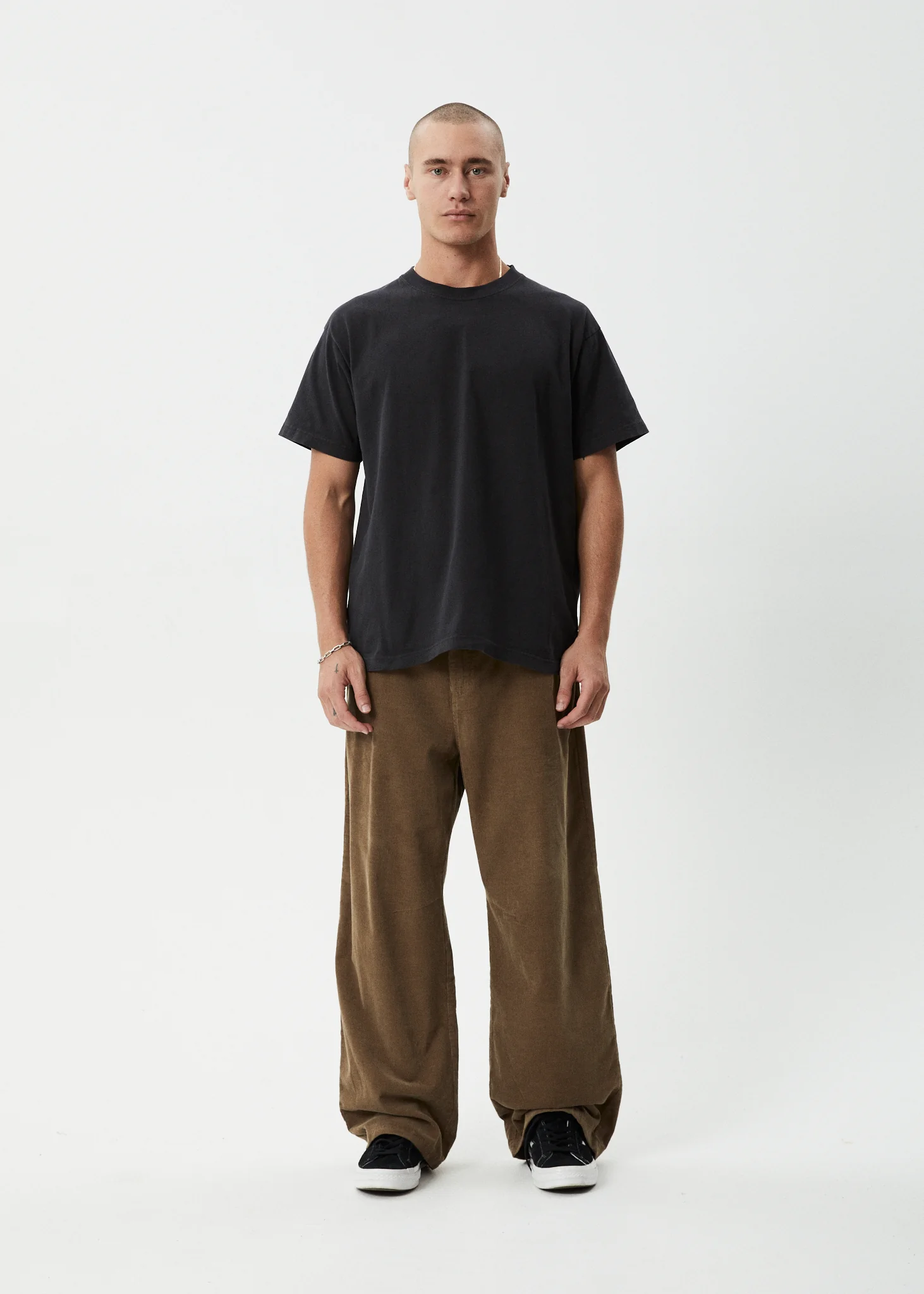 AFENDS Mens Welcome Back - Corduroy Baggy Pant - Fossil - Image 8