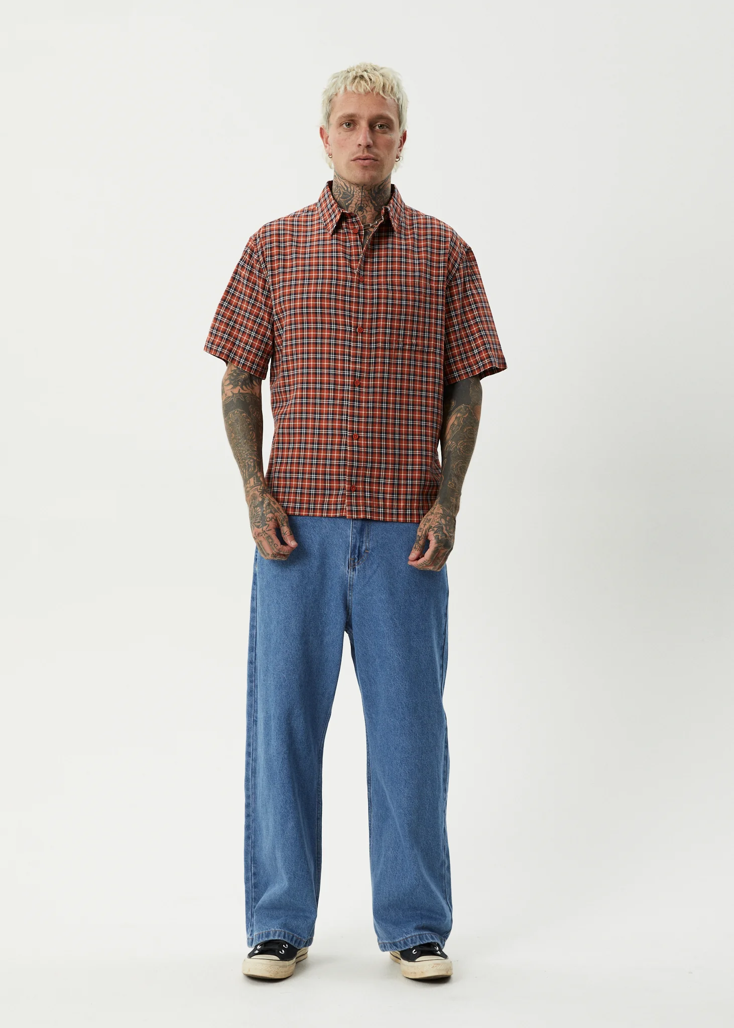 AFENDS Mens Wrecked - Short Sleeve Shirt - Terra - Image 15