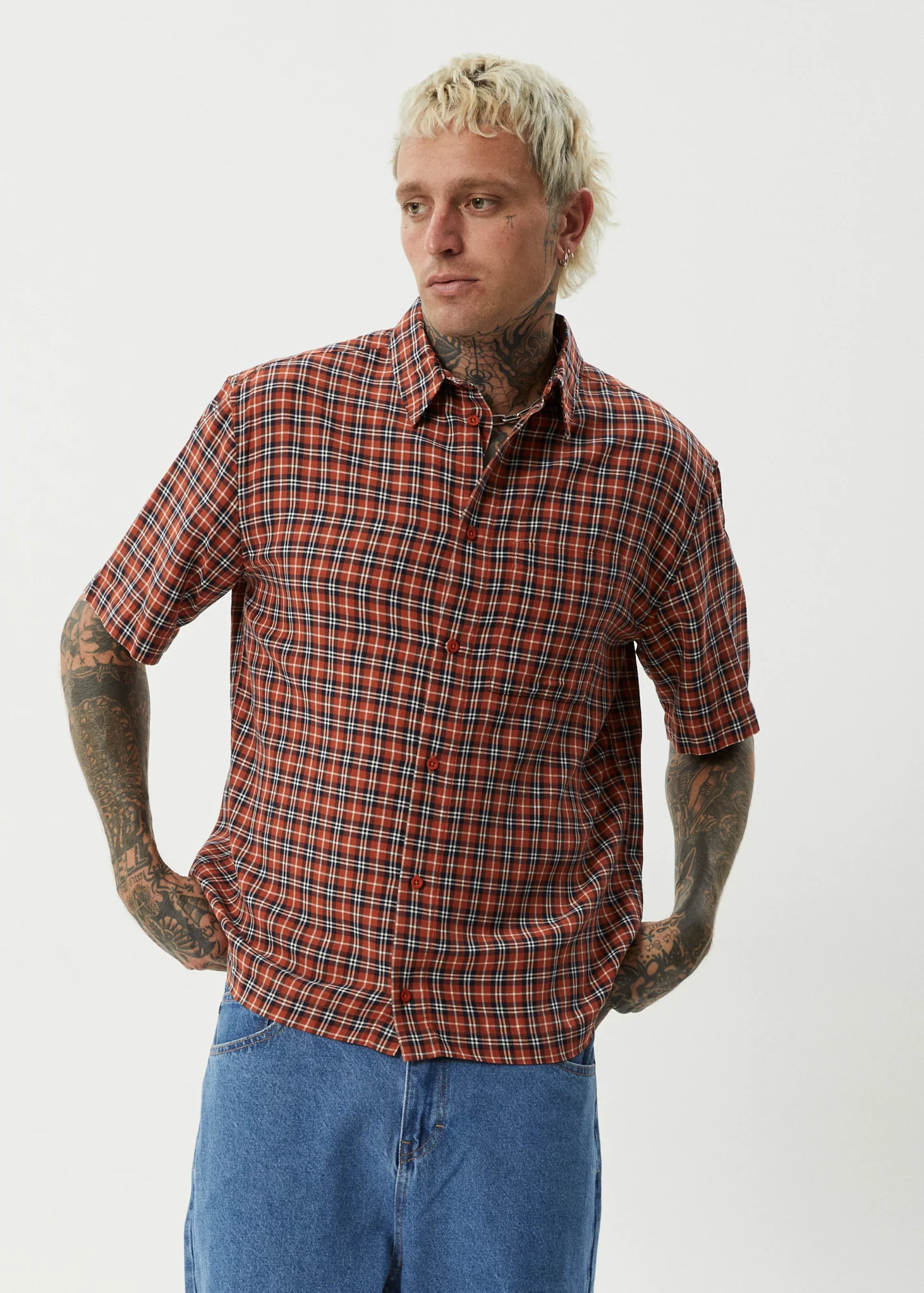 AFENDS Mens Wrecked - Short Sleeve Shirt - Terra - Image 5