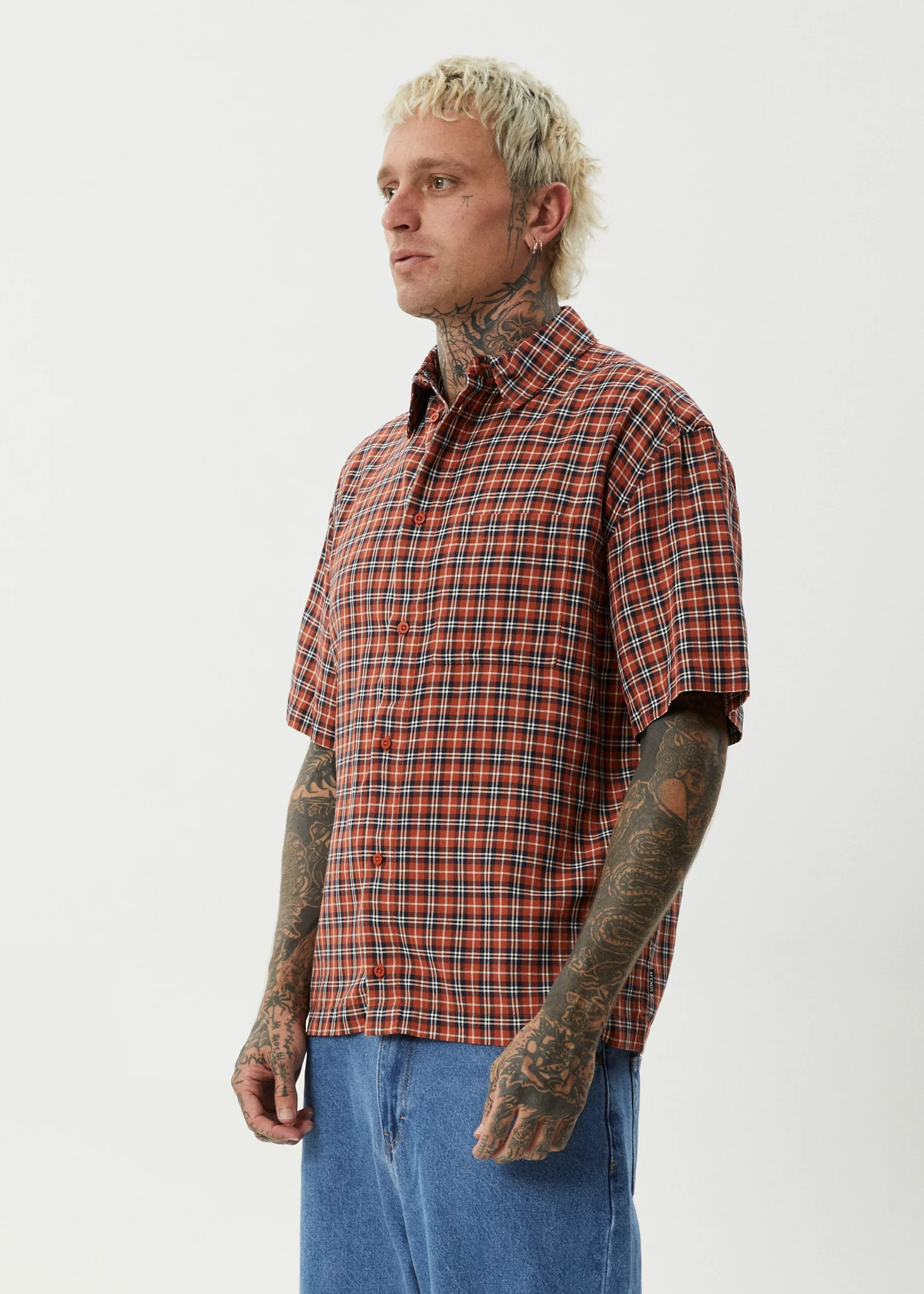 AFENDS Mens Wrecked - Short Sleeve Shirt - Terra - Image 7