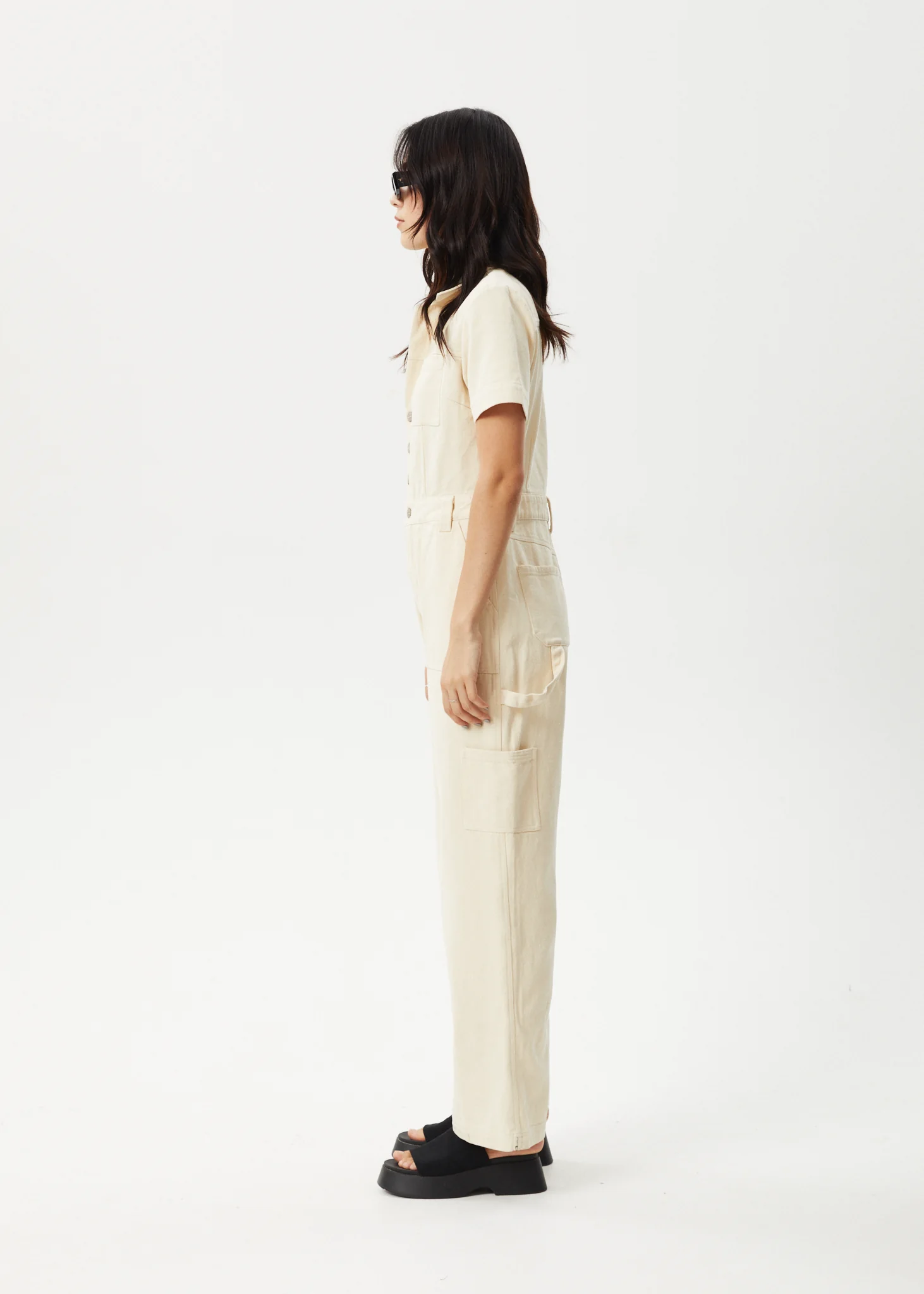 AFENDS Womens Mika - Workwear Jumpsuit - Sand - Image 4