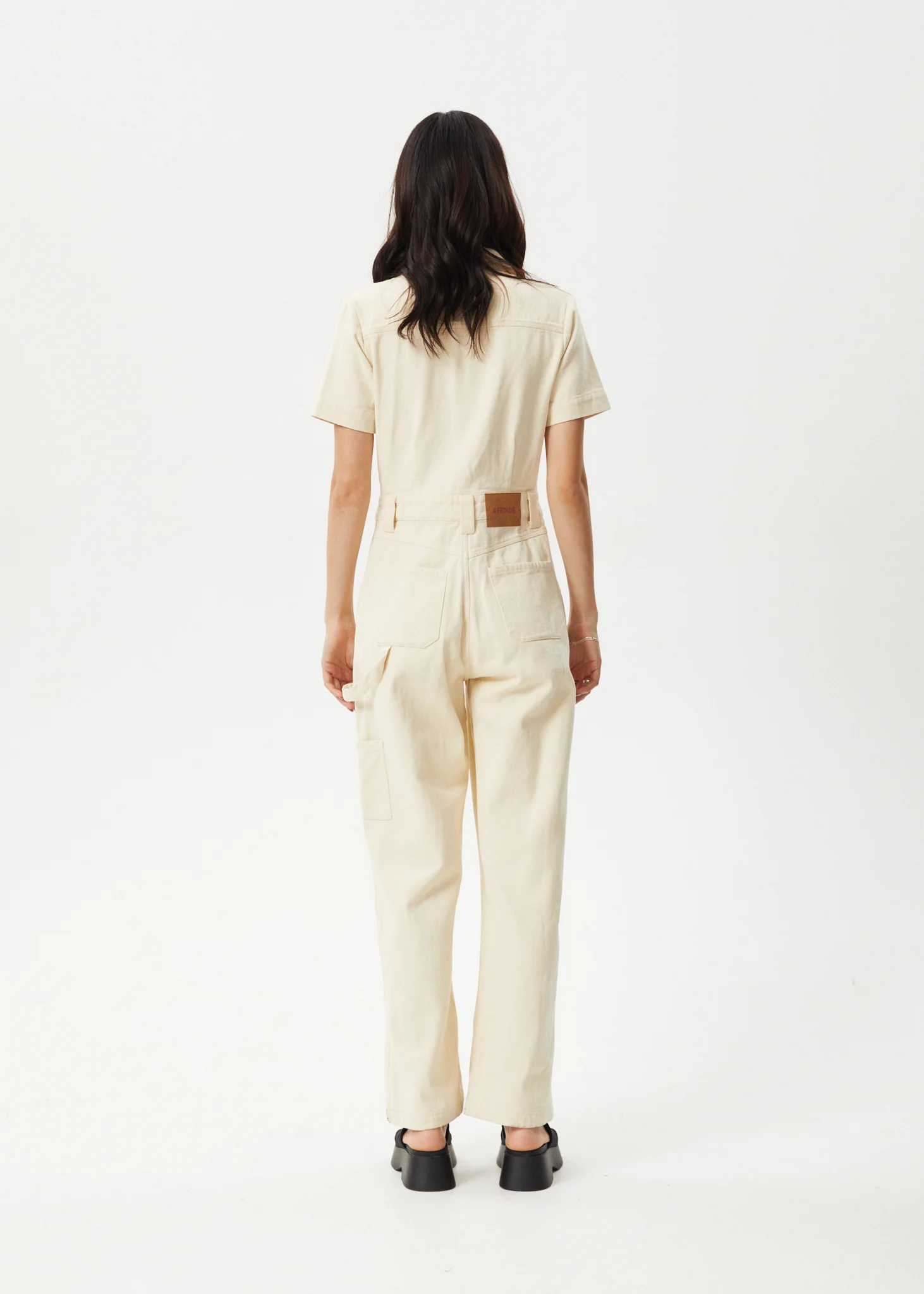 AFENDS Womens Mika - Workwear Jumpsuit - Sand - Image 5