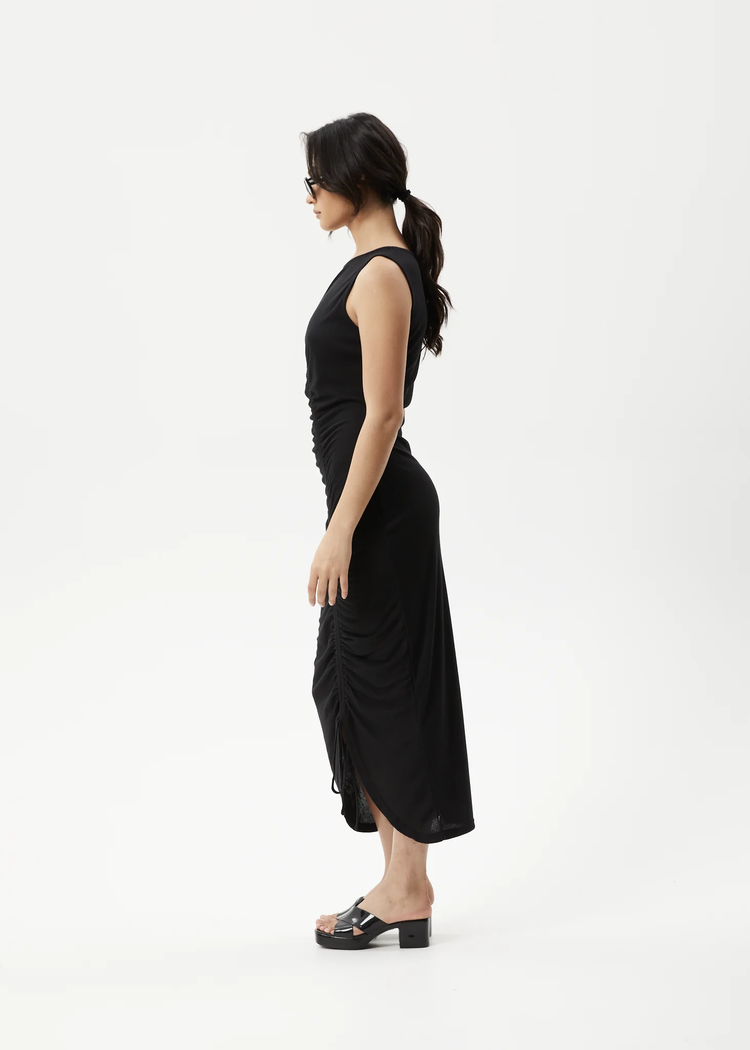 AFENDS Womens Mirage Bamboo - Sheer Maxi Dress - Black - Image 4