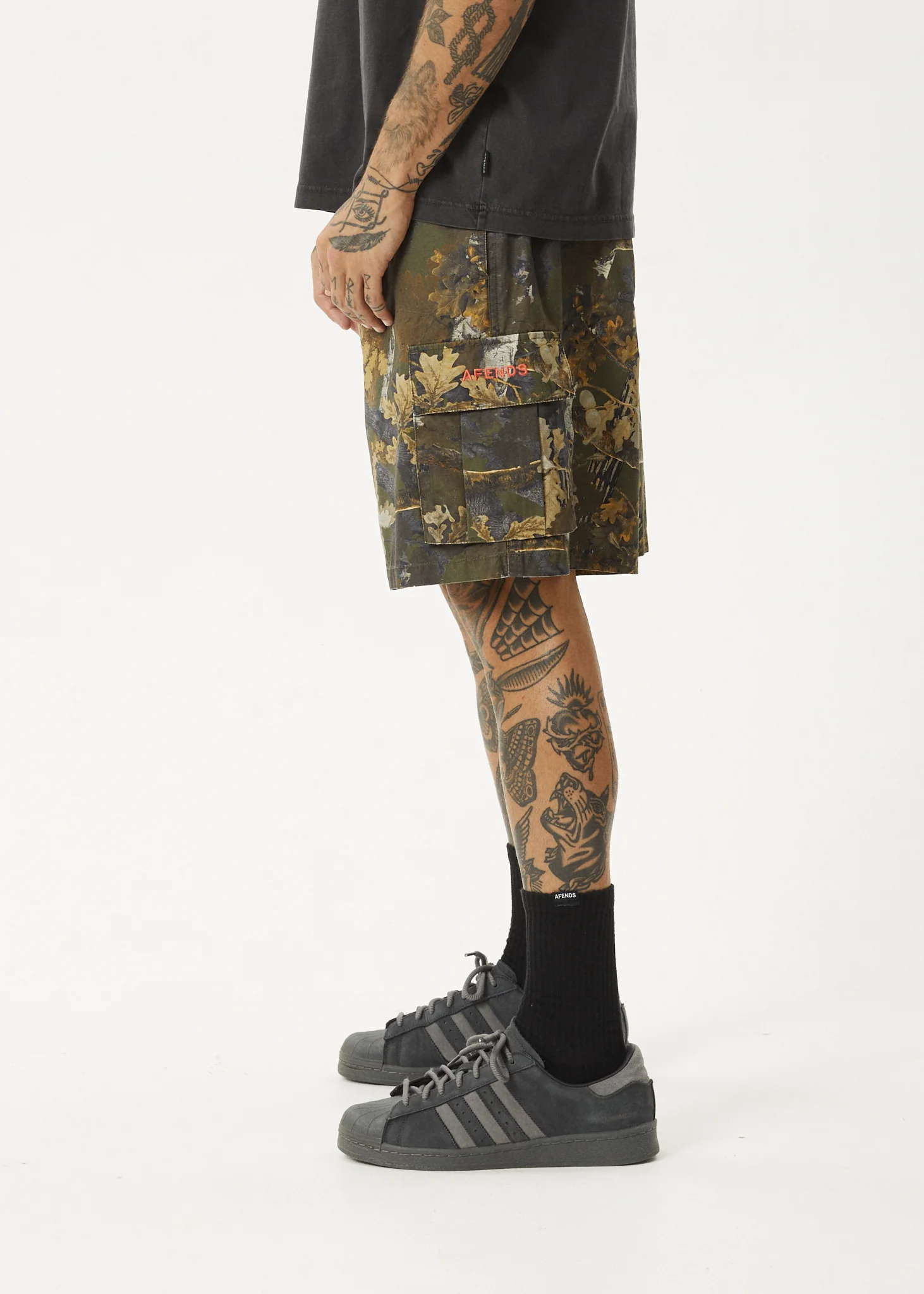 AFENDS Mens Ninety Eights Cargo - Oversized Cargo Short 20" - Find Me - Image 4