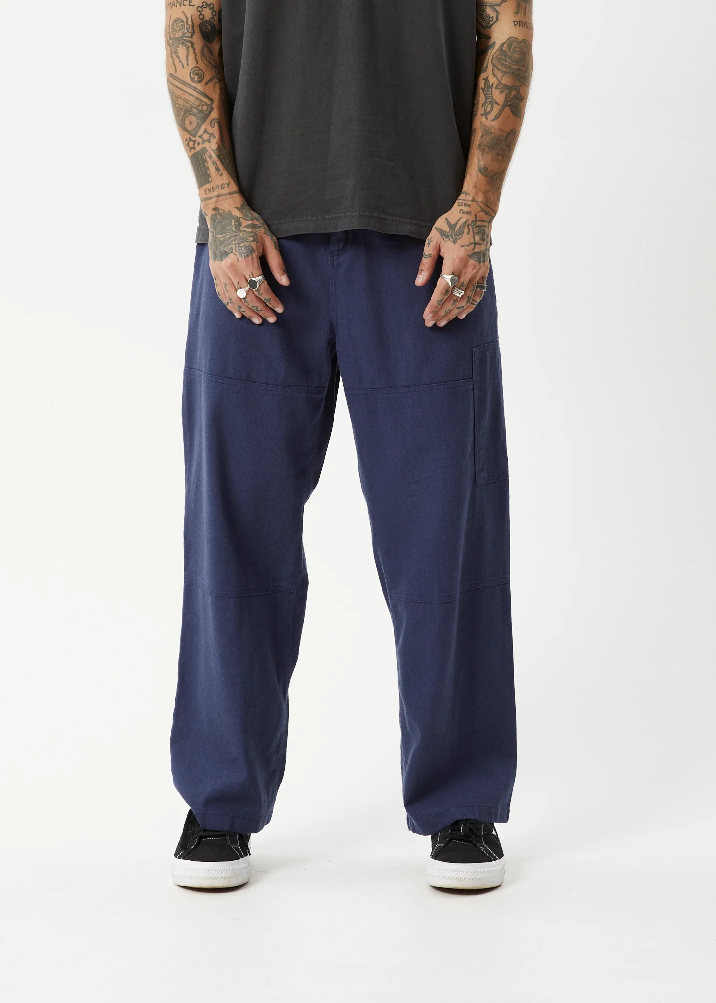 AFENDS Mens Richmond - Workwear Pant - Navy - Image 2