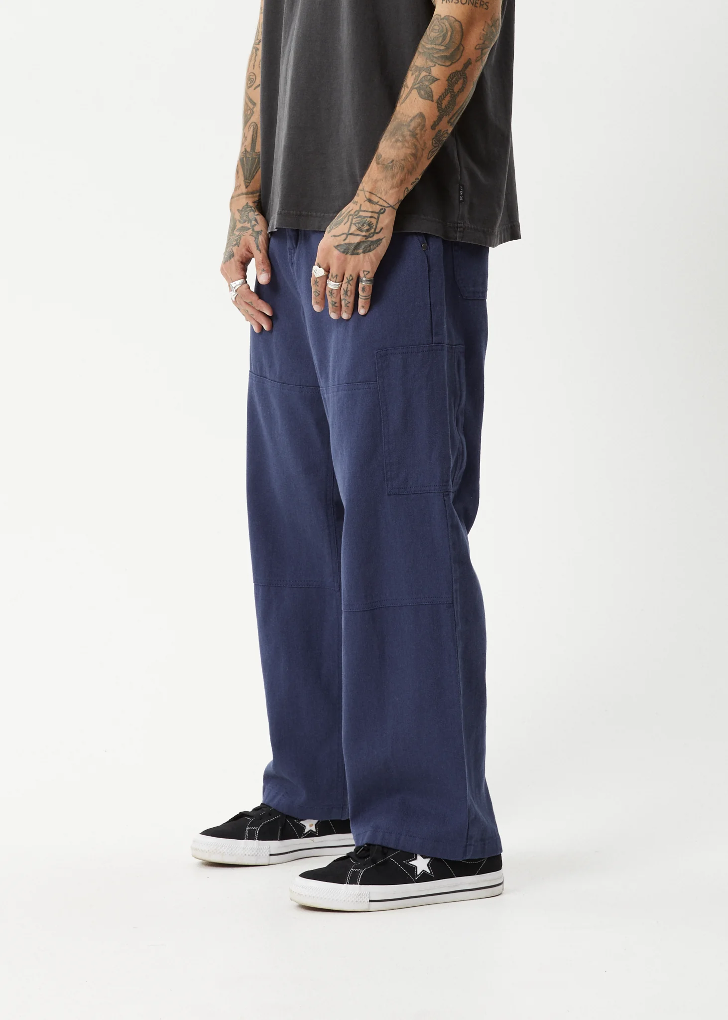 AFENDS Mens Richmond - Workwear Pant - Navy - Image 3
