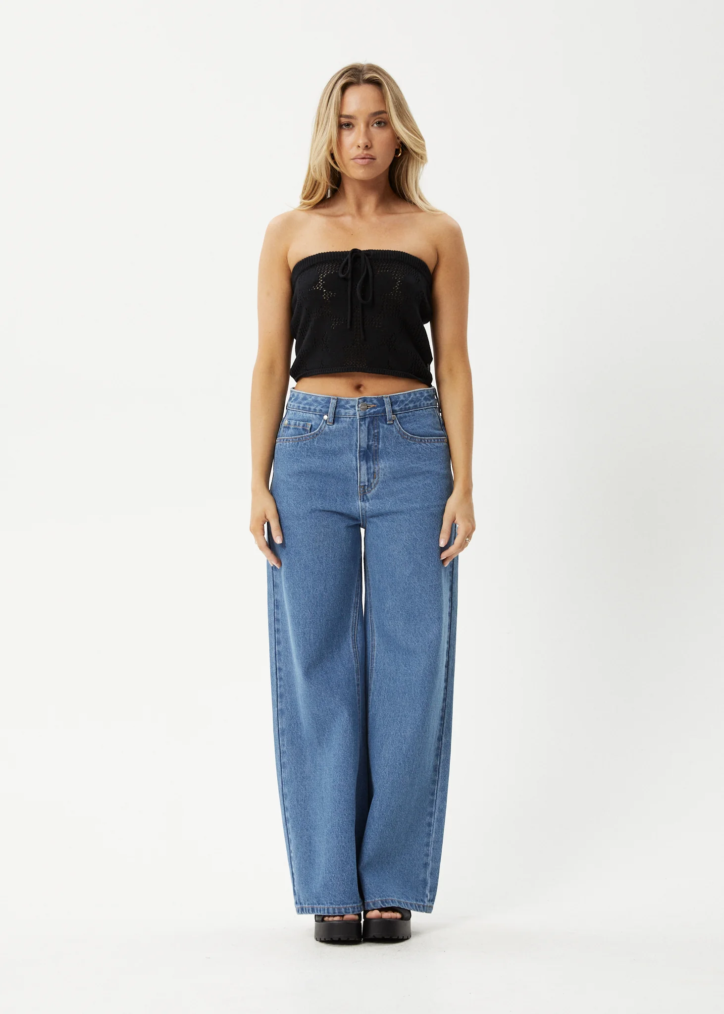 AFENDS Womens Riley - Knit Strapless Top - Black - Image 6