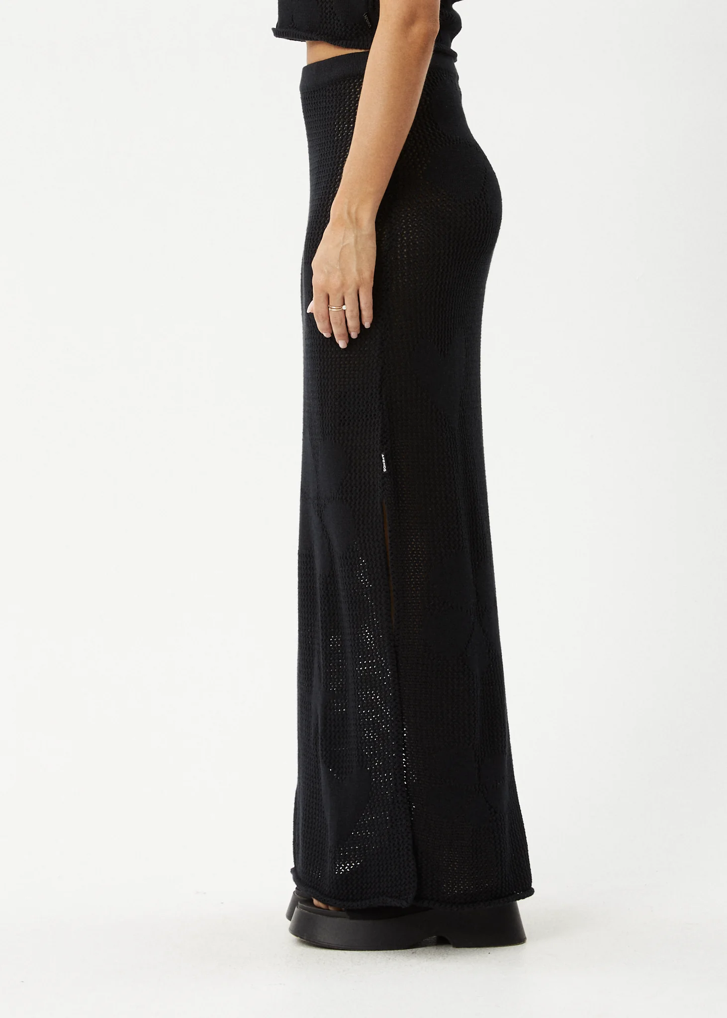 AFENDS Womens Riley - Knit Maxi Skirt - Black - Image 4