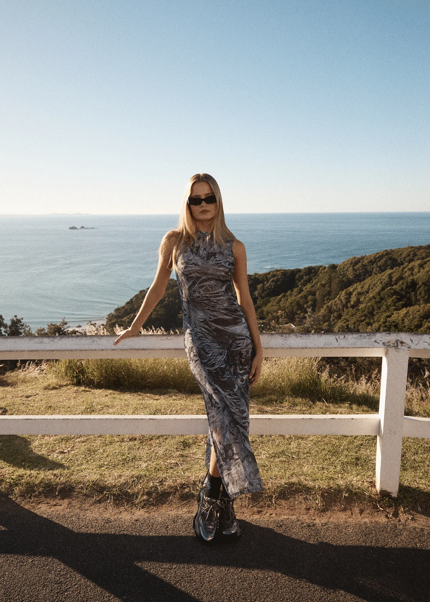 AFENDS Womens Silver Lining - Sheer Dress - Chrome - Image 7