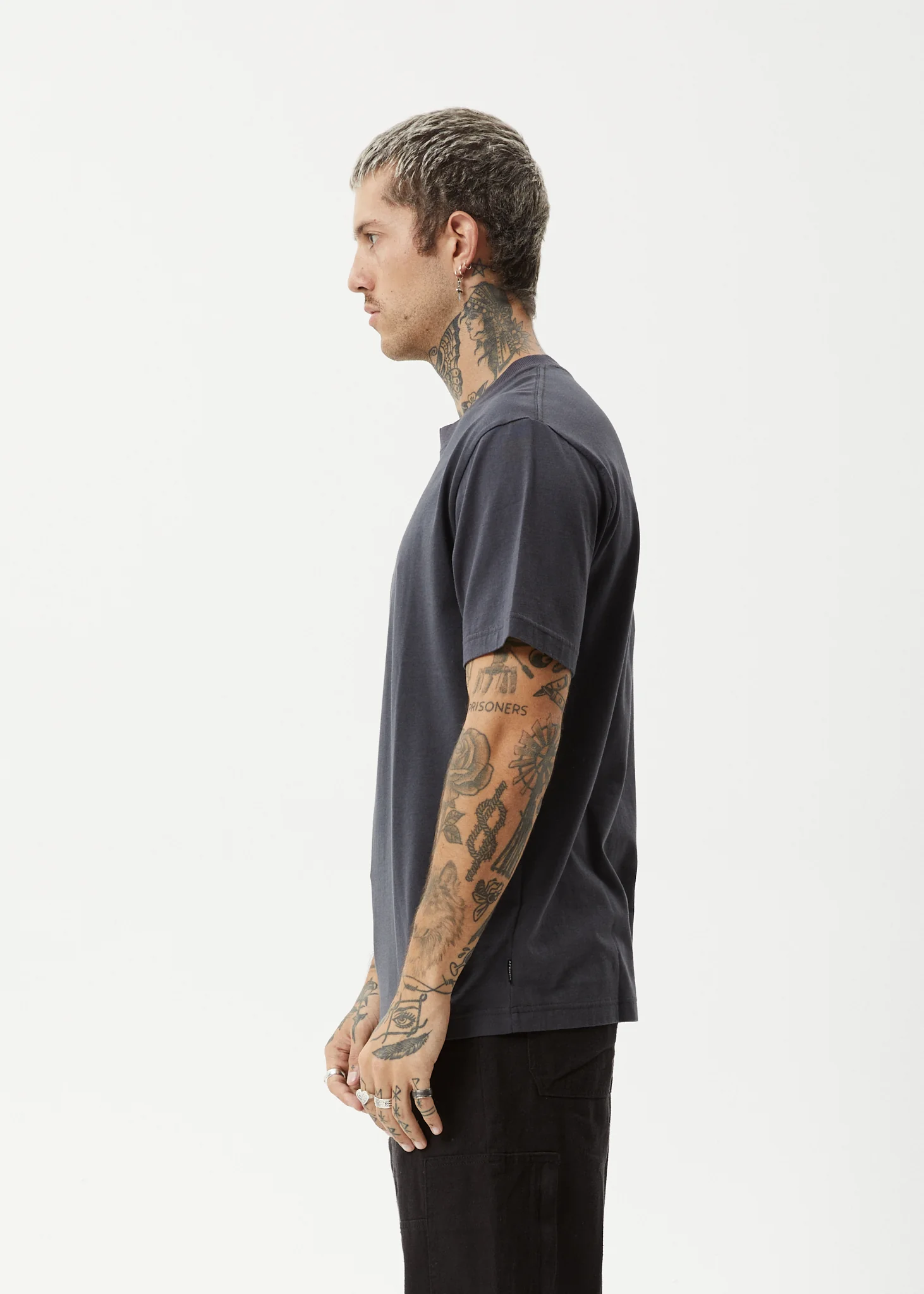 AFENDS Mens Vinyl - Retro Tee - Charcoal - Image 4