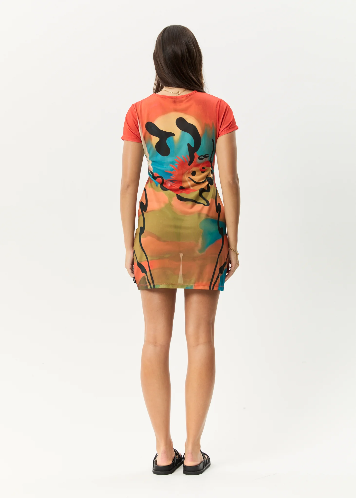 AFENDS Womens Apocalypso - Sheer Mini Dress - Multi - Image 5
