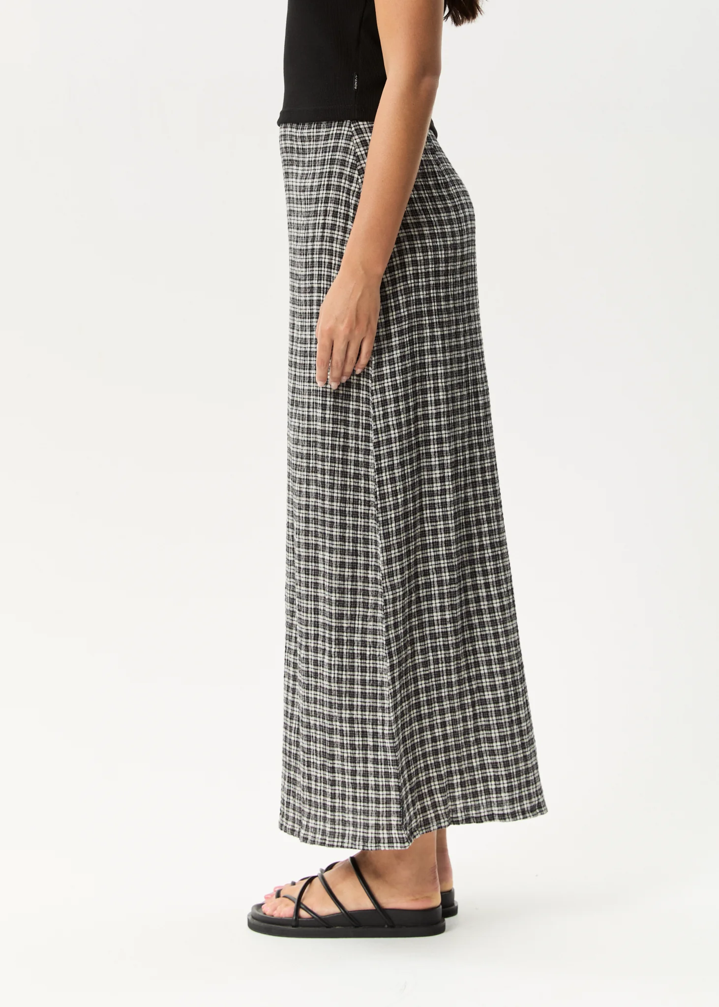AFENDS Womens Lita - Seersucker Maxi Skirt - Asta Steel Check - Image 7