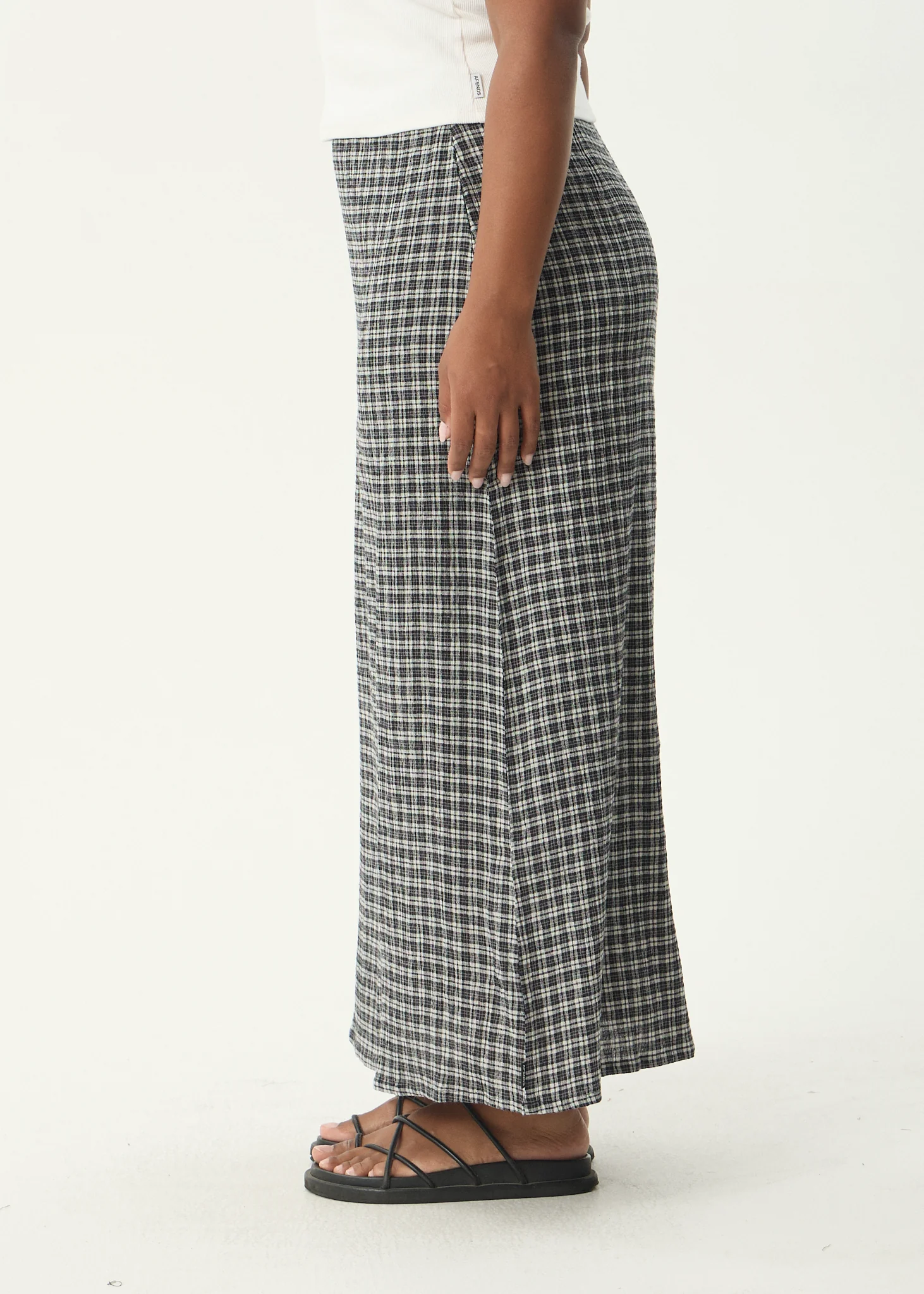 AFENDS Womens Lita - Seersucker Maxi Skirt - Asta Steel Check - Image 8