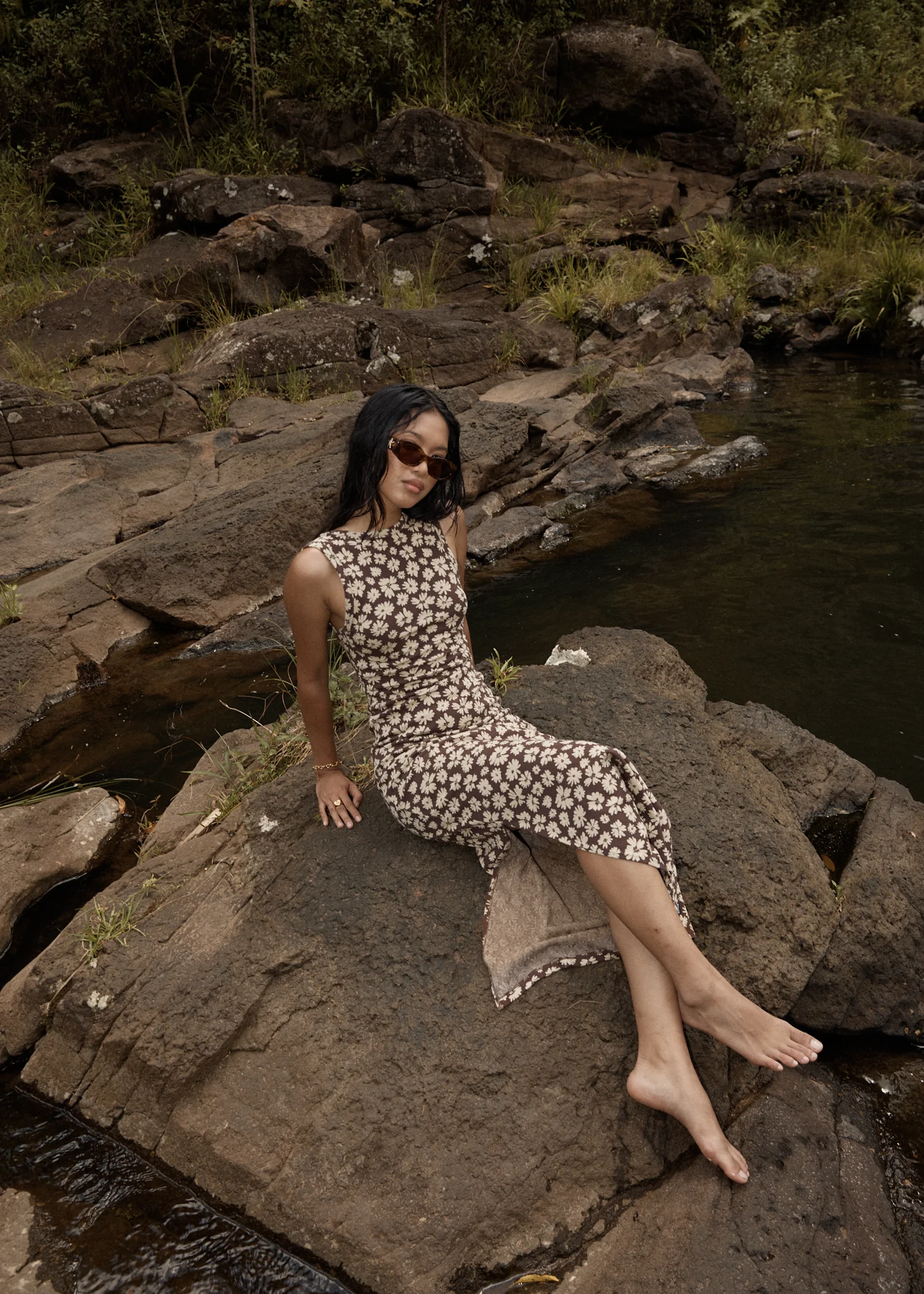 AFENDS Womens Astoria - Maxi Dress - Coffee - Image 2