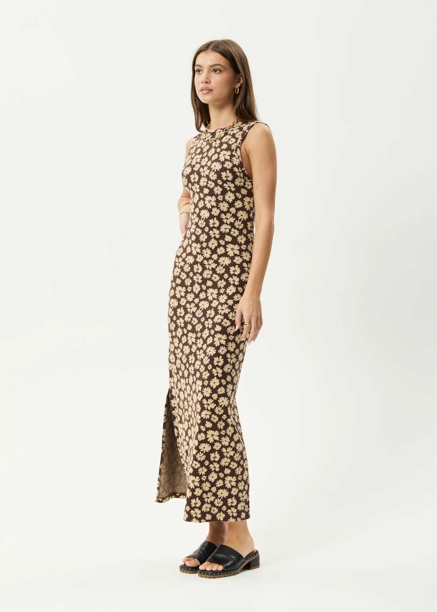 AFENDS Womens Astoria - Maxi Dress - Coffee - Image 3