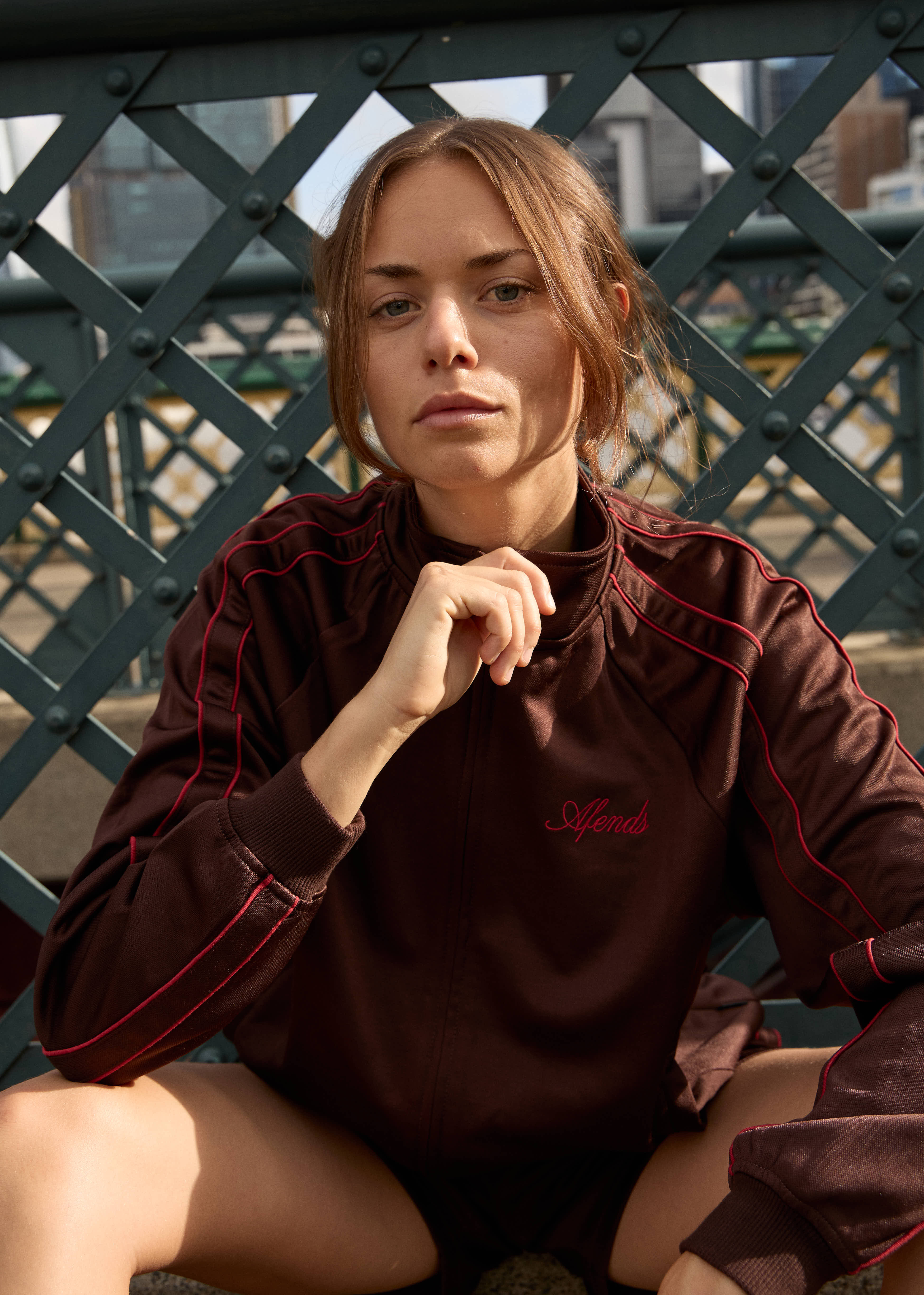 AFENDS Womens Avenue - Track Jacket - Coffee - Image 2