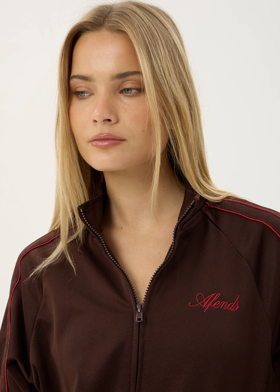 AFENDS Womens Avenue - Track Jacket - Coffee - Image 8