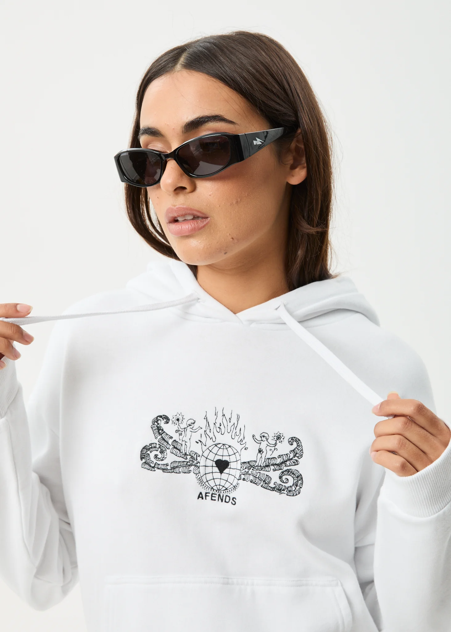AFENDS Womens Bonfire - Hoodie - White - Image 6