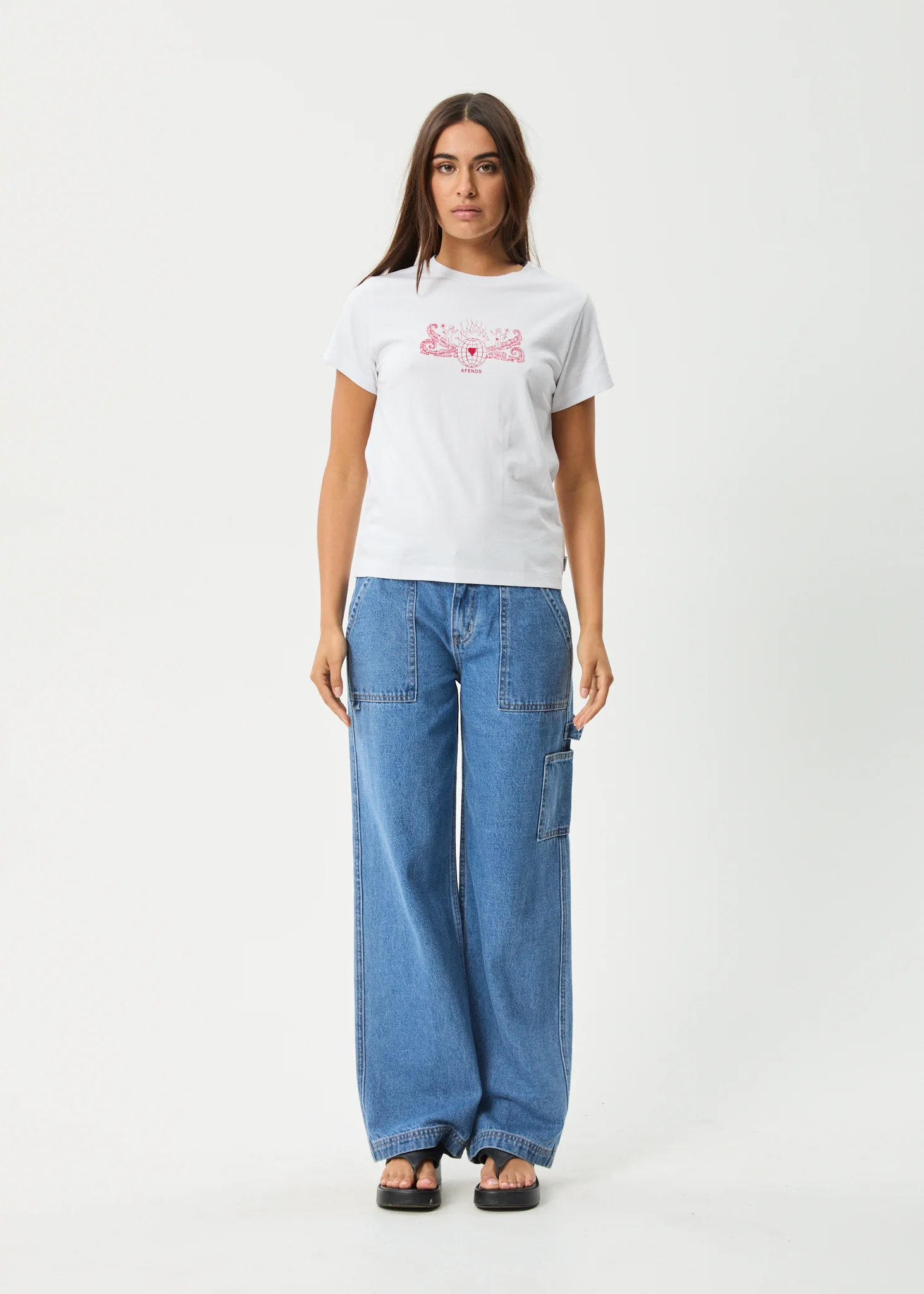 AFENDS Womens Bonfire - Regular Tee - White - Image 6
