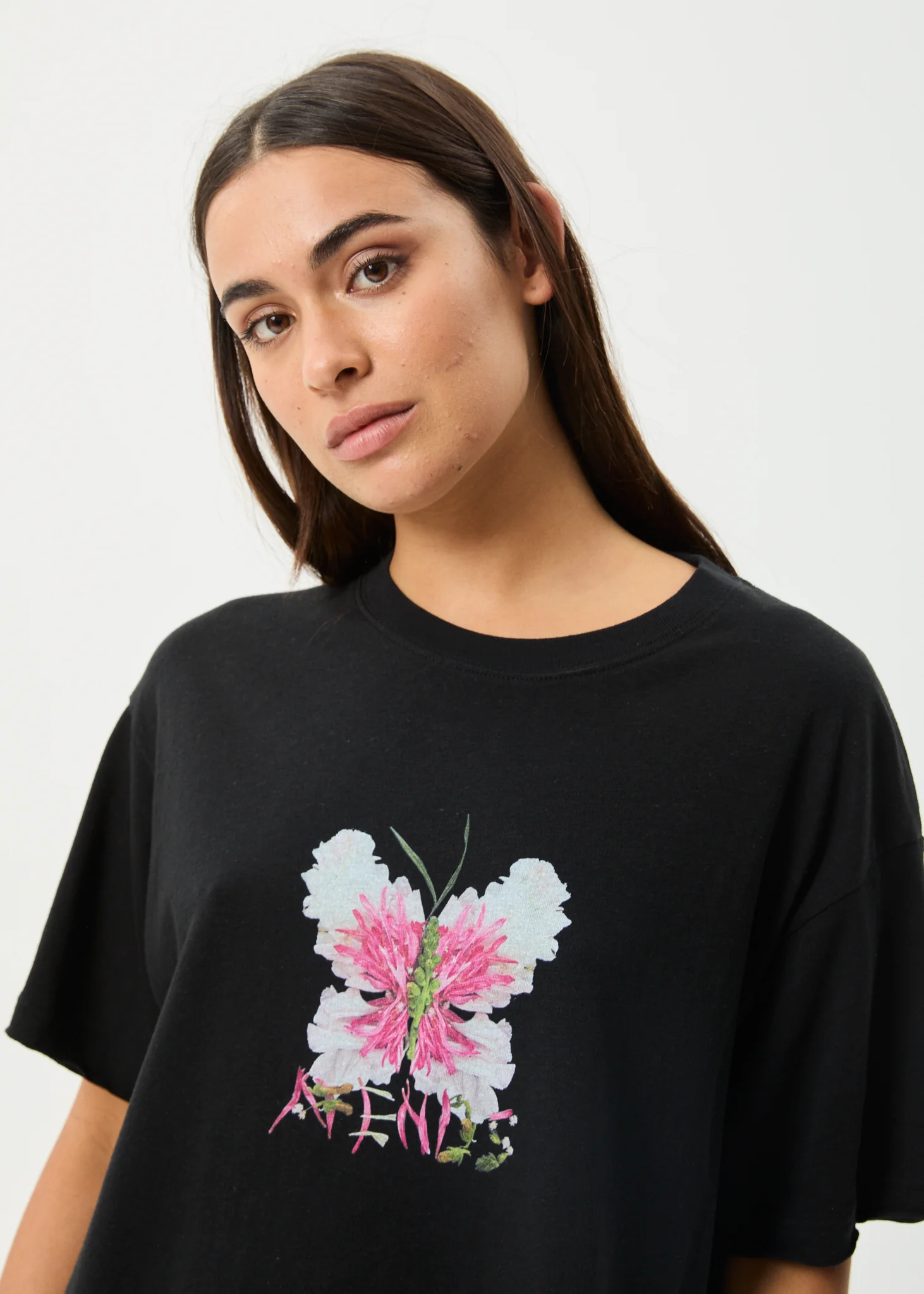 AFENDS Womens Butterfluer - Oversized Tee - Black - Image 2