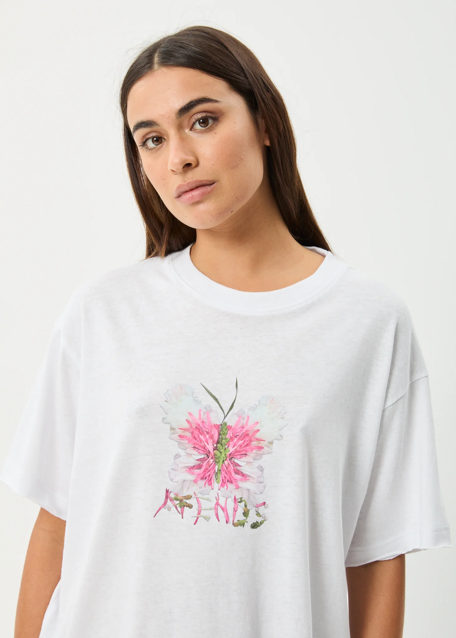 AFENDS Womens Butterfluer - Oversized Tee - White - Image 2